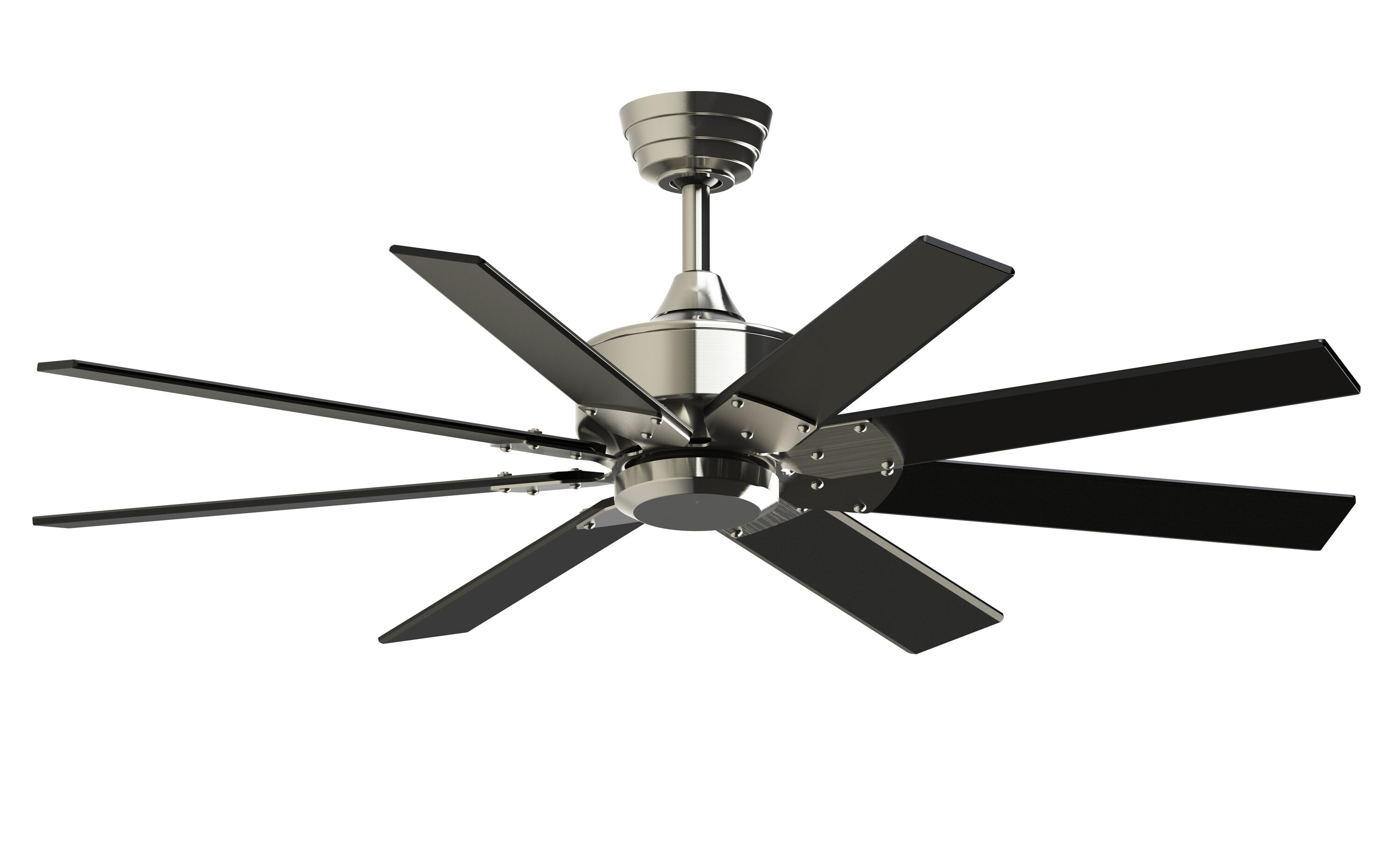 Fanimation Wrap Custom 64-in Brushed Nickel with Black Blades Indoor/Outdoor Smart Ceiling Fan Light Kit Compatible and Remote (3-Blade) FPD8531BN-64BL Sansujyuku sansujyuku.com