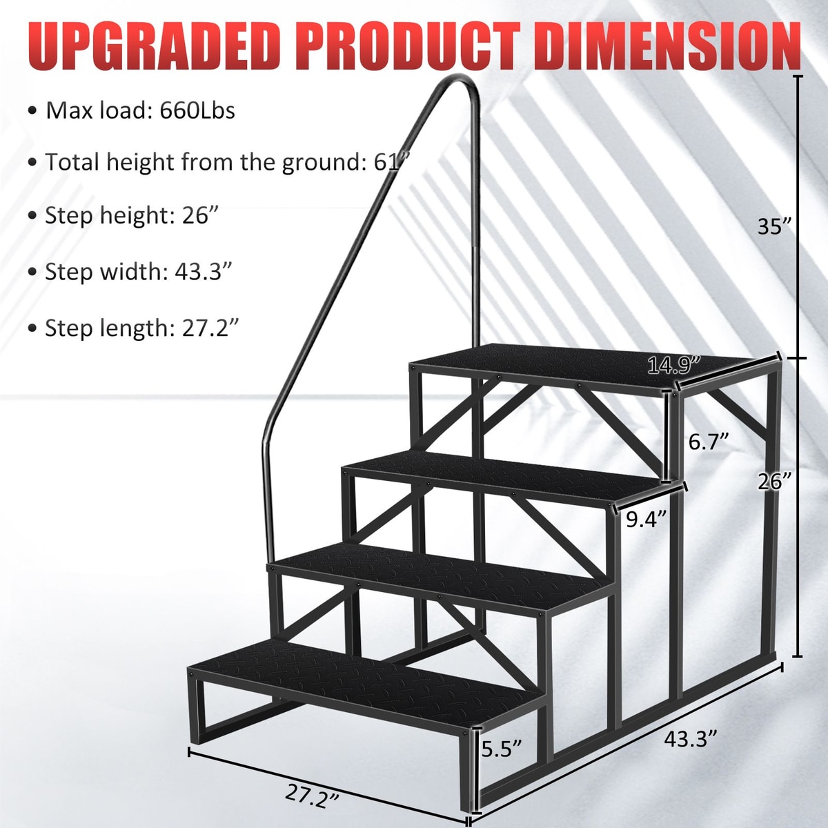 Loheer D0102HGAWRU Above-Ground-Pool-Lad-Steps - View #3