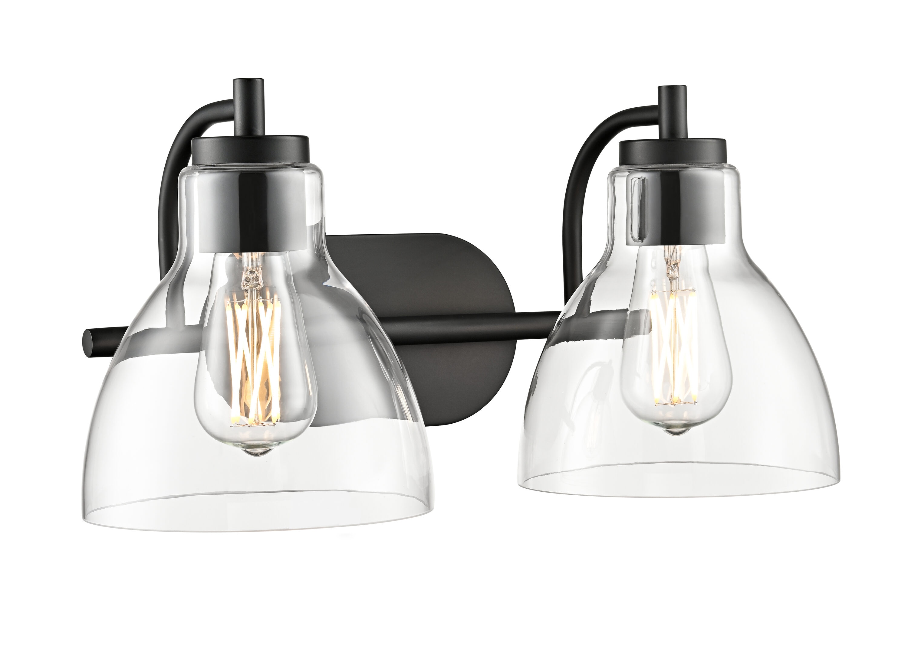 Millennium Lighting Knightsdale 9.65-in 2 Light Matte Black Modern/contemporary Bathroom Vanity light