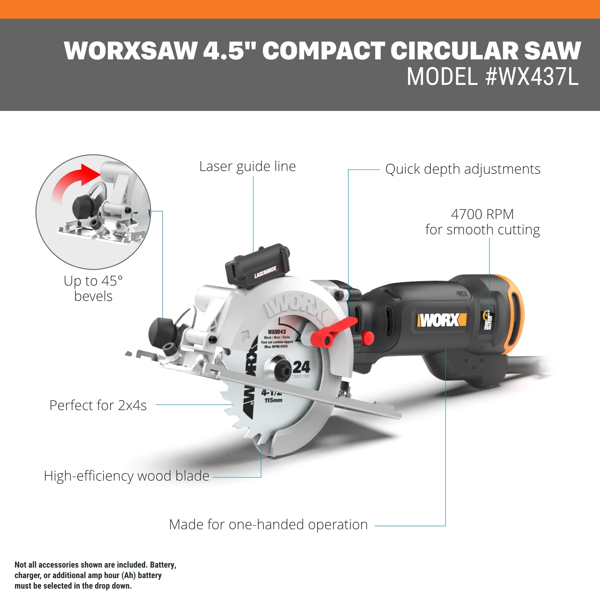 Pack Of 4 Assorted Metal/Wood 4-1/2-Inch 4.5-Inch Circular Saw