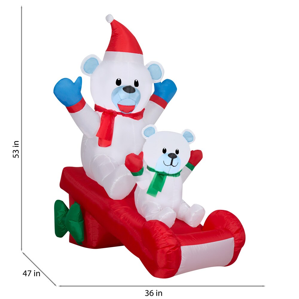 Holiday living 4 49 ft lighted bear christmas inflatable in the