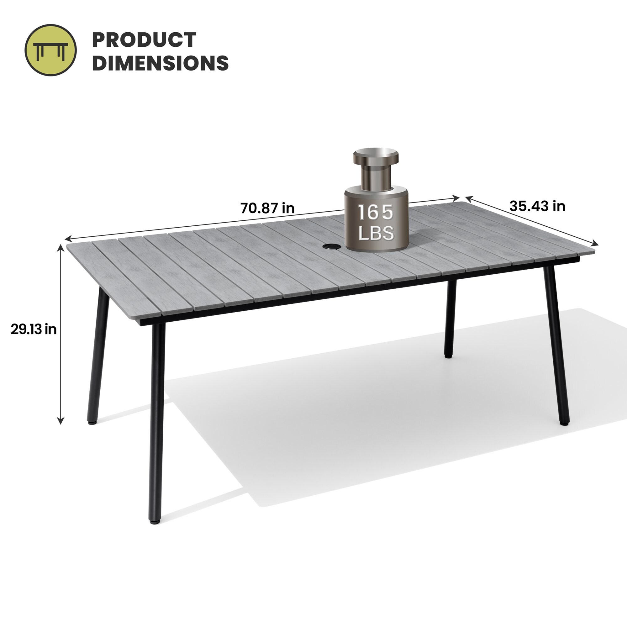Crestlive Products CL-TB012GRY180 Patio-Tables - View #3