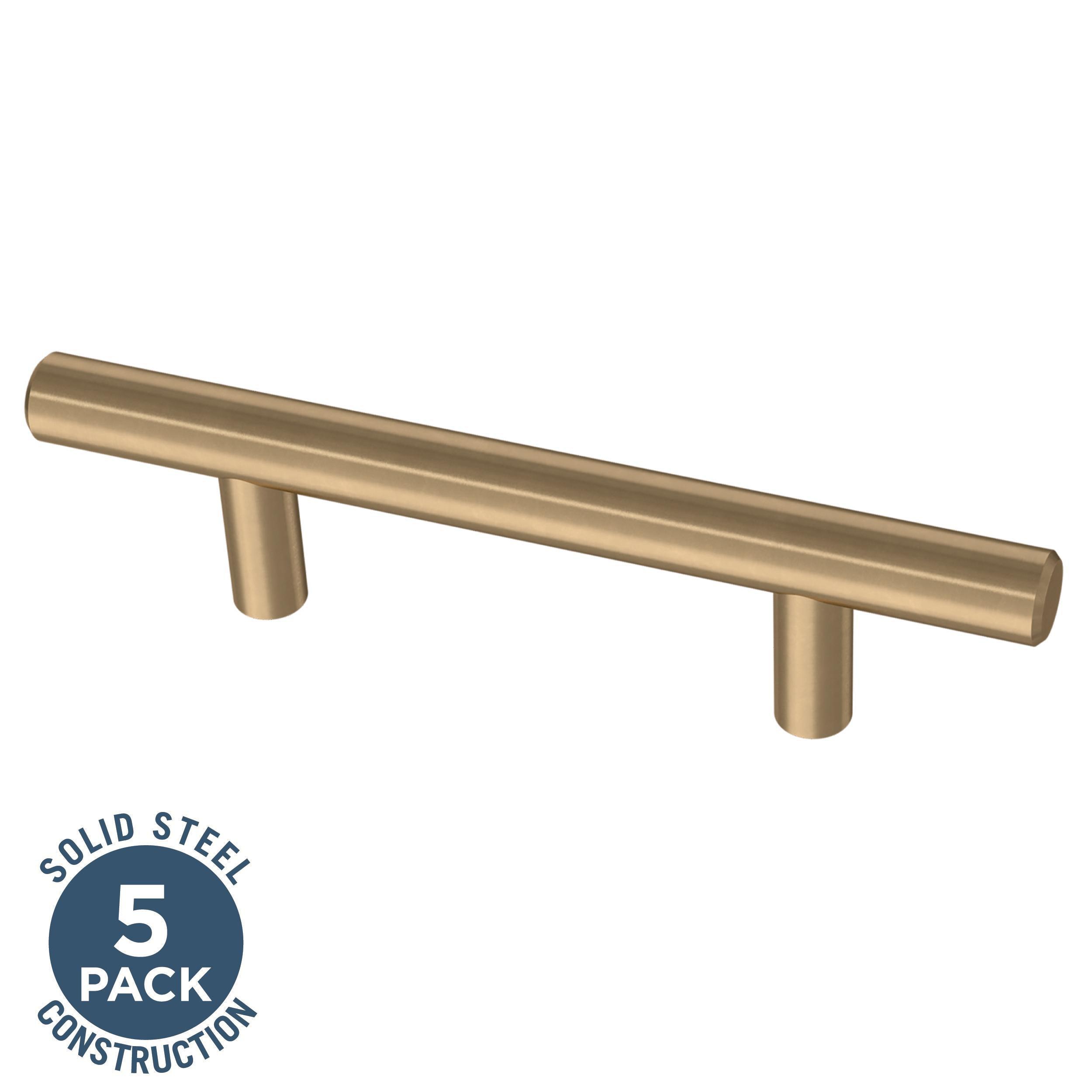 Franklin Brass BAR096Z-CZA-B Bar 3-3/4-in , 96mm Center to Center Champagne Bronze Antimicrobial Cylindrical Bar 5 -Pack