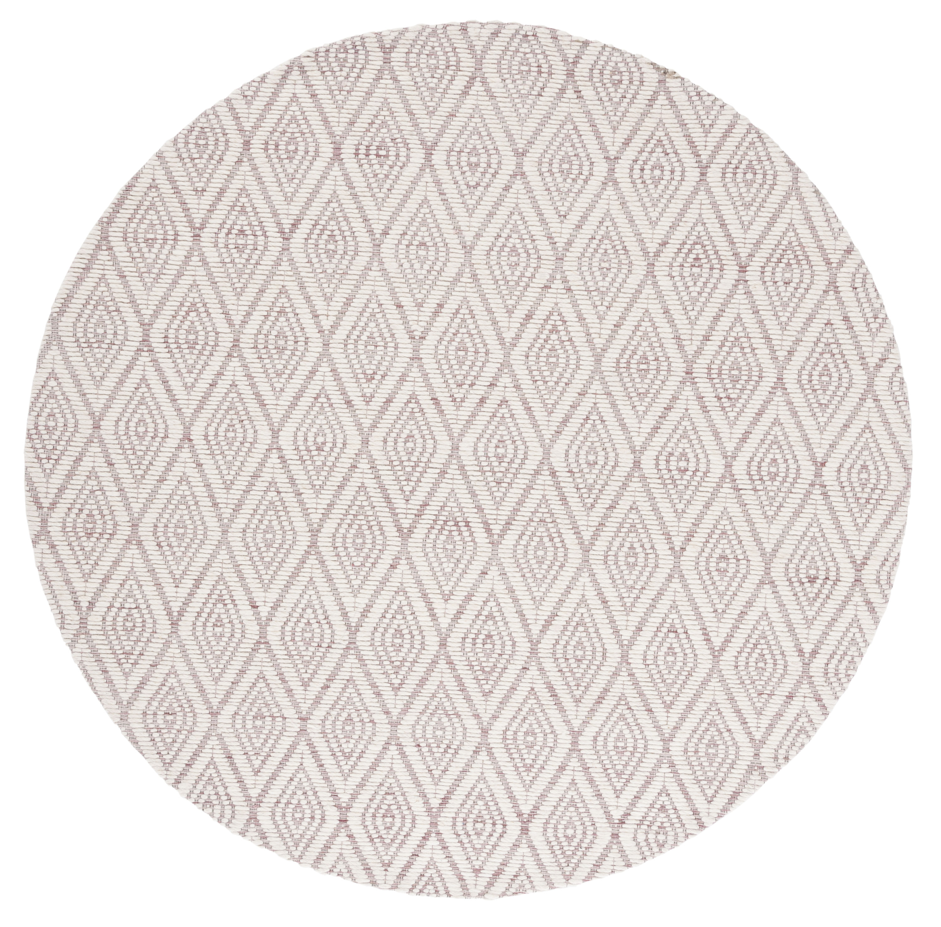 Safavieh MRB308U-6R Marbella Austra 6 x 6 (ft) Wool Dark Pink/Ivory Round Indoor Geometric Bohemian/Eclectic Area rug