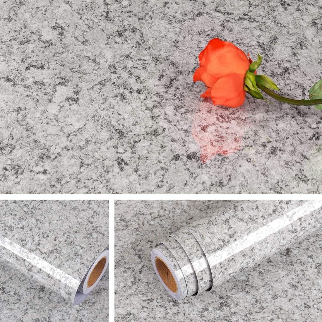 Livelynine  Granite Countertop Contact Paper Waterproof Self Adhesive Marble Wallpaper Peel and Stick Countertops for Kitchen Counter Tops Table Bathroom Desk Cover Removable Wall Paper