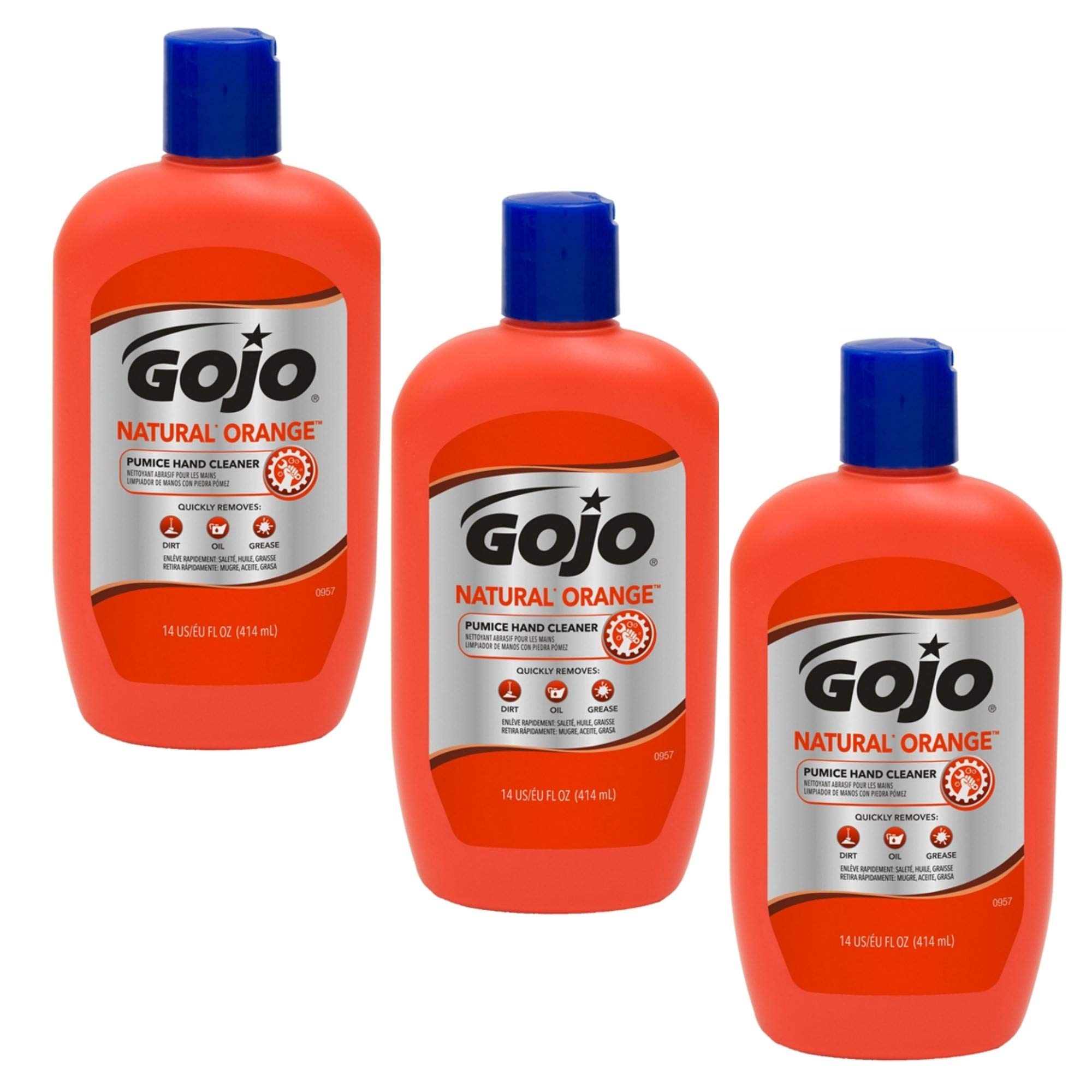 GOJO  Natural Orange Pumice Hand Cleaner 14 oz Bottle 3 Pack