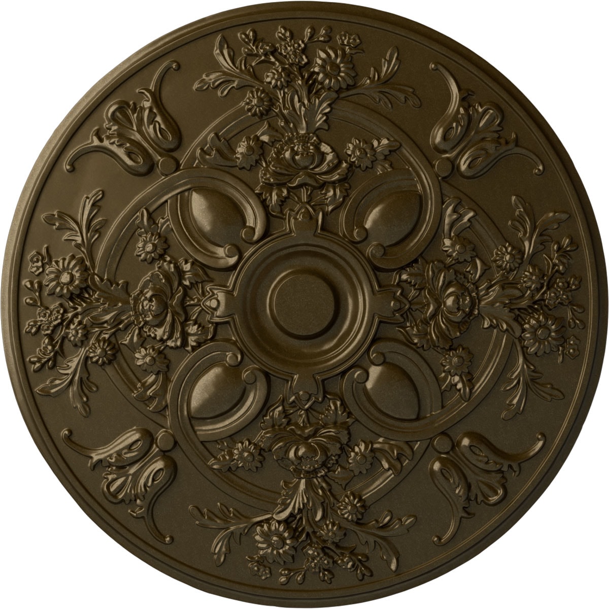 Ekena Millwork CM31BABRS Baile 31.25-in W x 31.25-in L Painted Brass Polyurethane Whole Ceiling Medallion