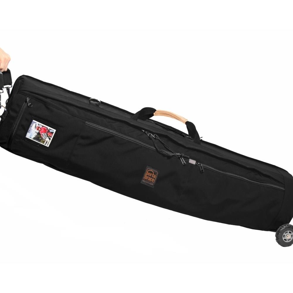 TecNec TCNCD385411 Portabrace PBR-TSB-41BOR Tripod Shellpack with Off-Road Wheels, Black- 41 in.