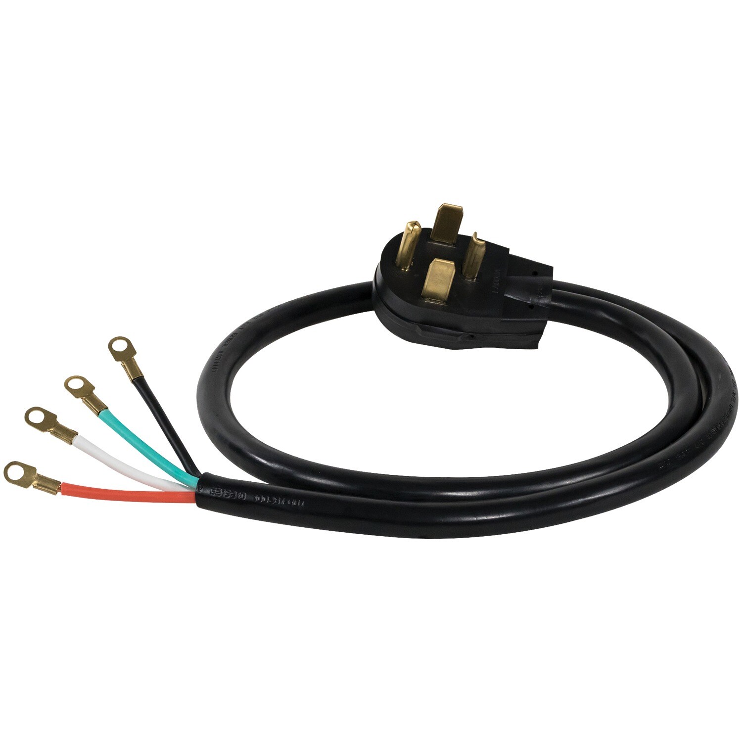 Certified Appliance Accessories 4-ft 30-Amp 4-Prong Black Dryer Appliance Power Cord
