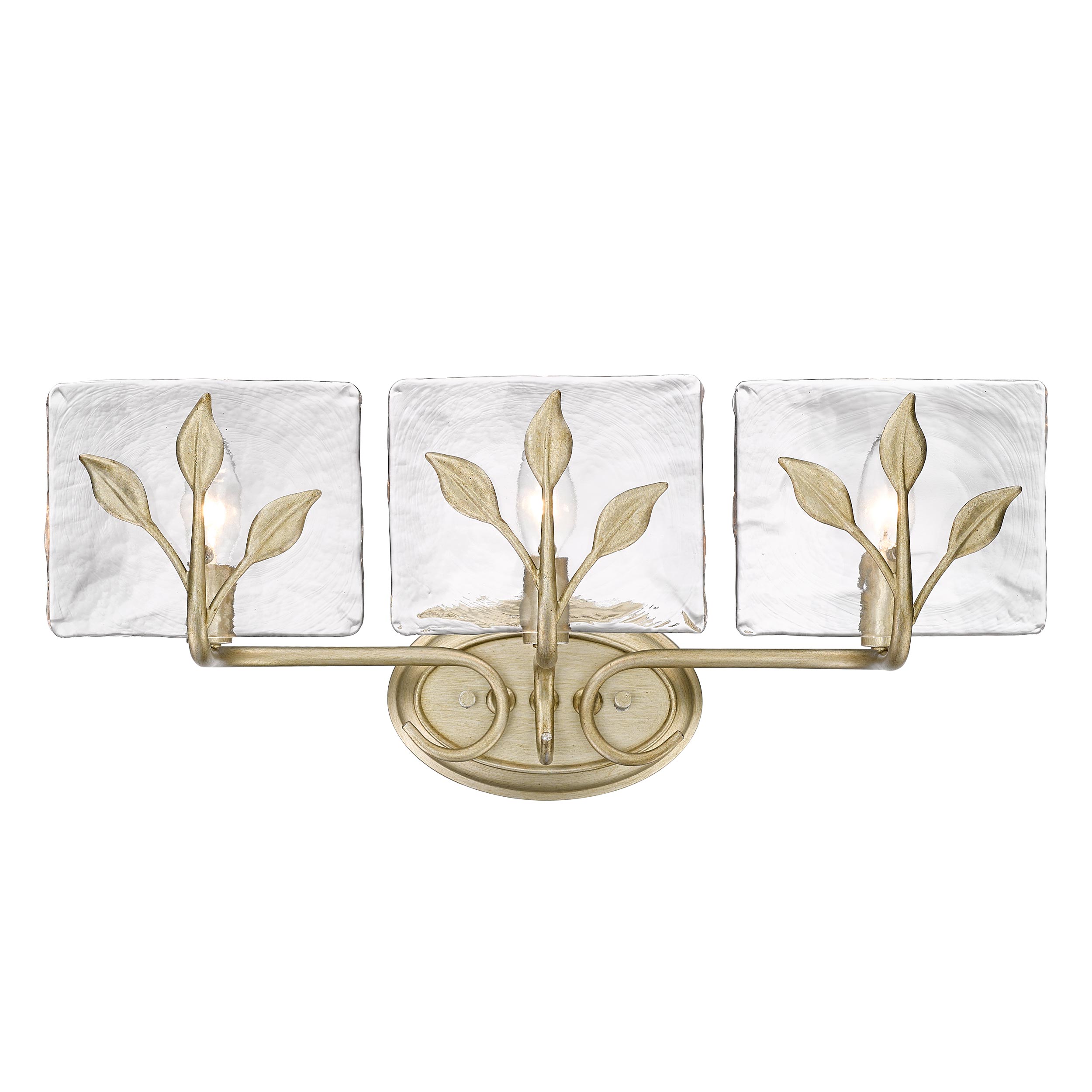 Golden Lighting 3160-BA3 WG-HWG Calla 7-in 3 -Light Gold Transitional Vanity light