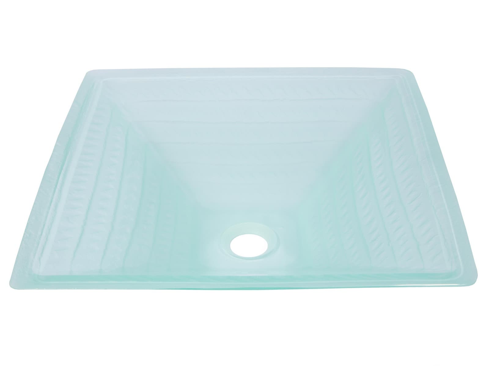 Clear Tempered Glass Square Above-Counter Vessel Sink