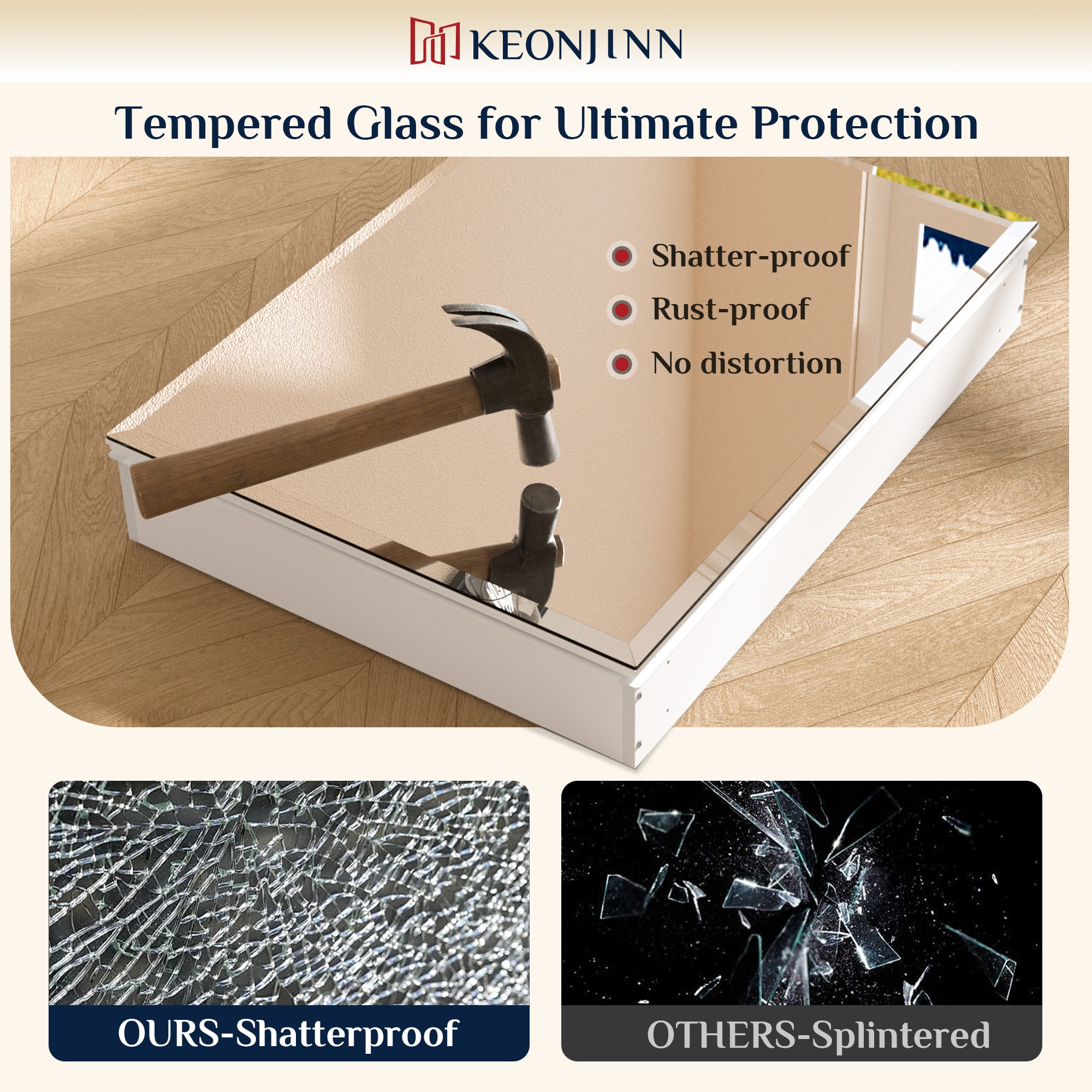 Keonjinn LW-JG-FJXP-5171-WH Bathroom-Medicine-Cabinets - View #10