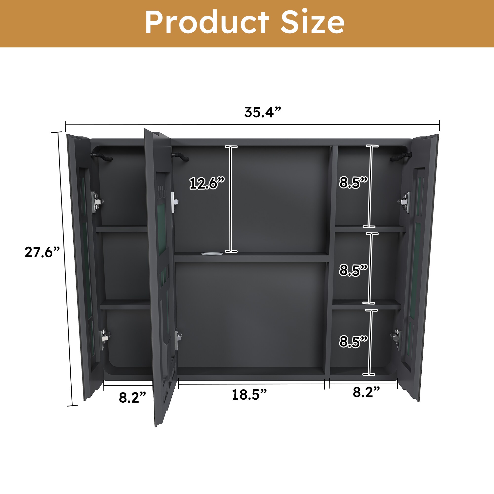 Forclover HBM-3528M Bathroom-Medicine-Cabinets - View #12
