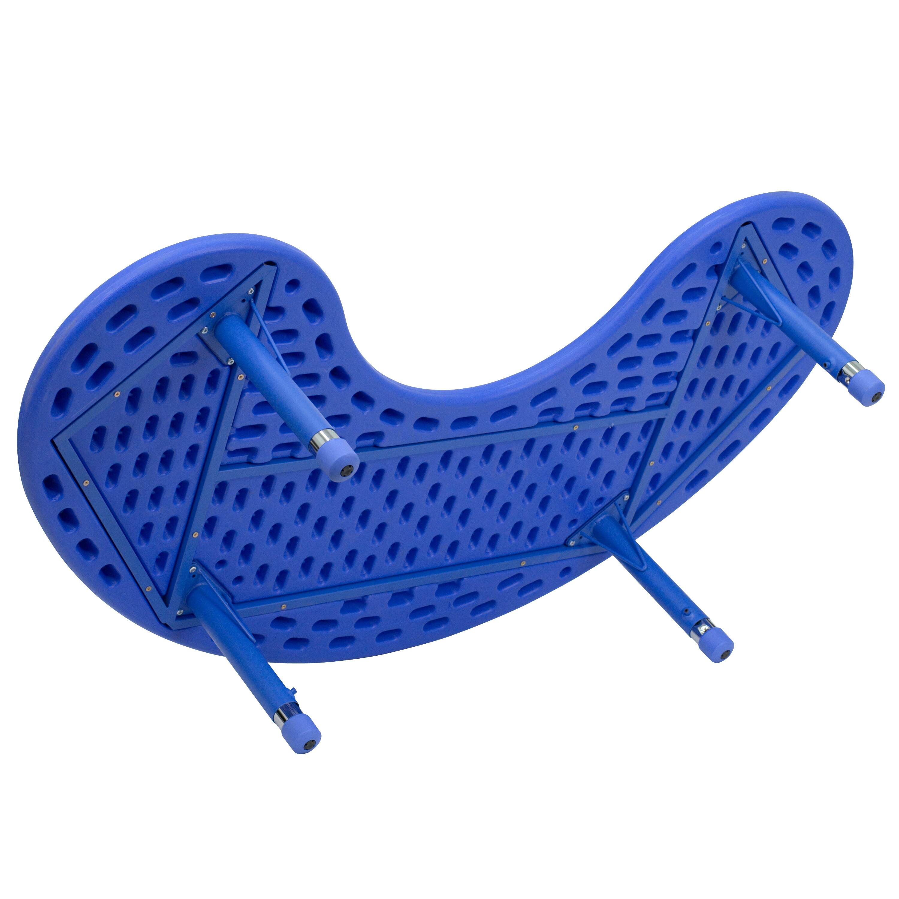 Half-Moon Blue Plastic Adjustable Activity Table for 8 Kids