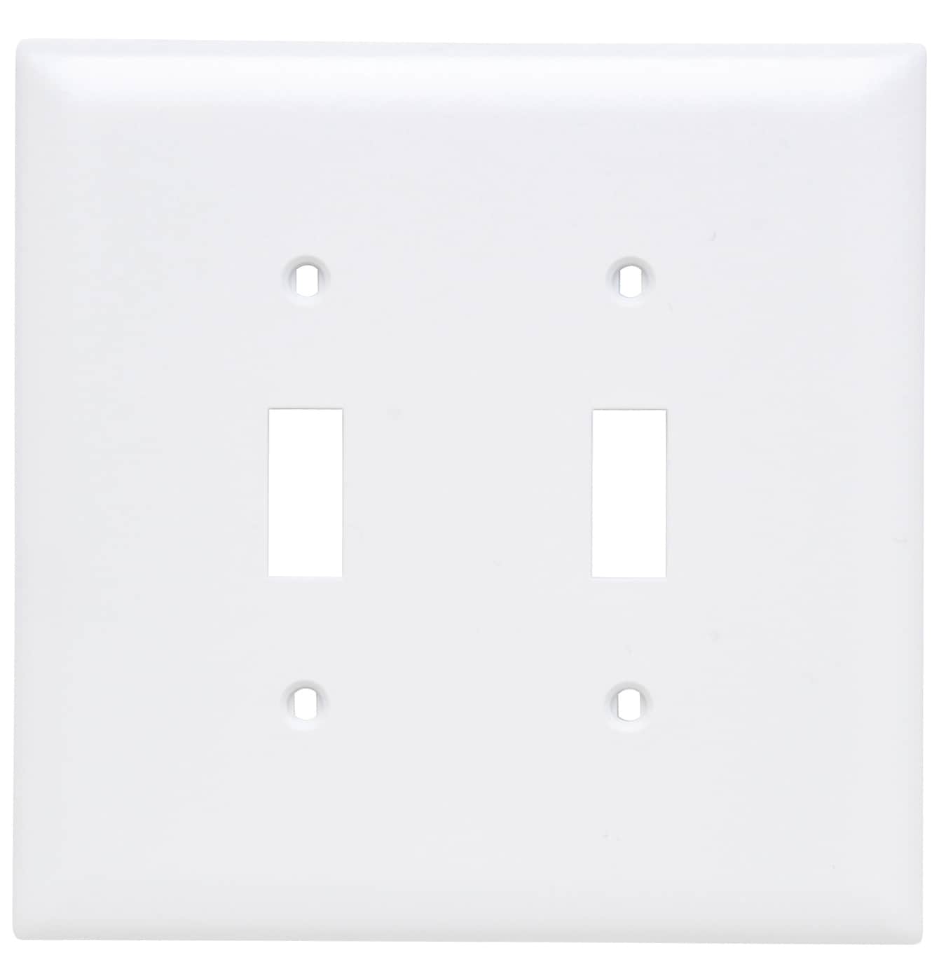 2-Gang Jumbo Size White Nylon Indoor Toggle Wall Plate | - Legrand TPJ2WCC10
