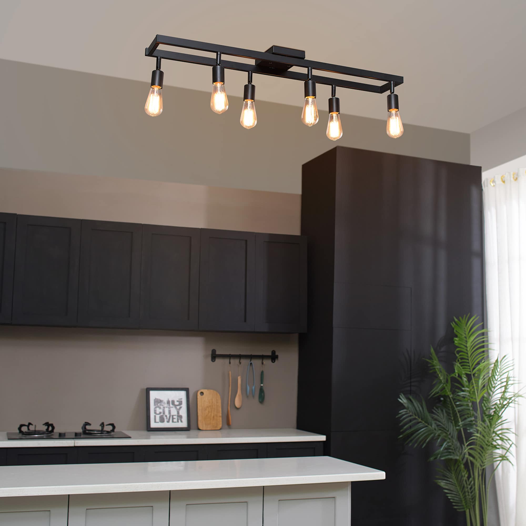 farmhouse track lighting for kitchen