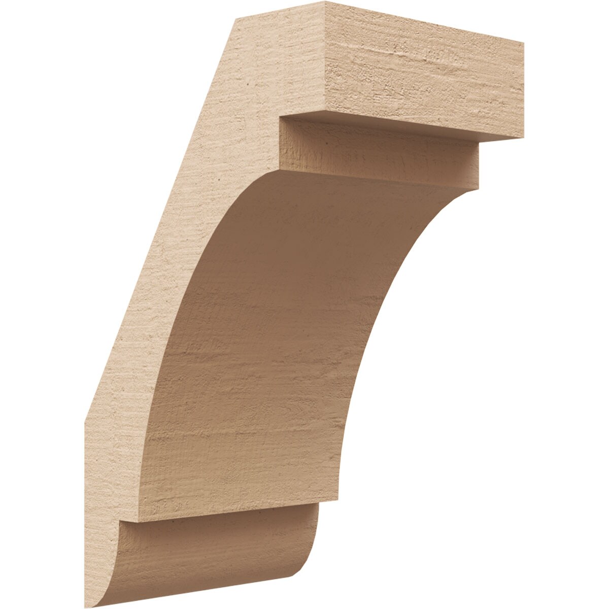 Ekena Millwork BRCUR05X06X10ASPRCPR 5-in x 10-in x 6-in Primed Urethane Aspen Rough Cedar Woodgrain TimberThane Knee Brace