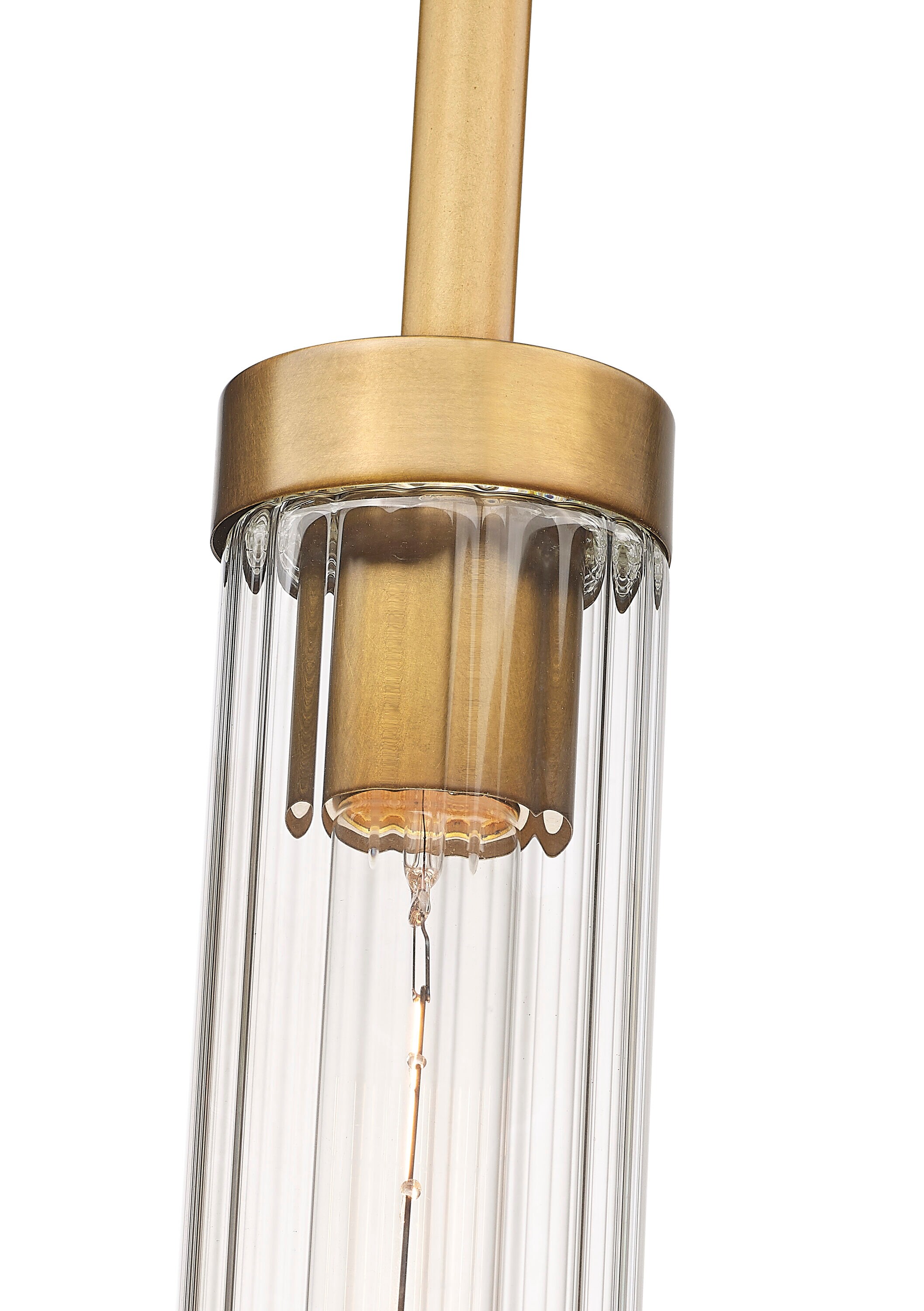 Beau Rubbed Brass and Clear Glass LED Pendant Light