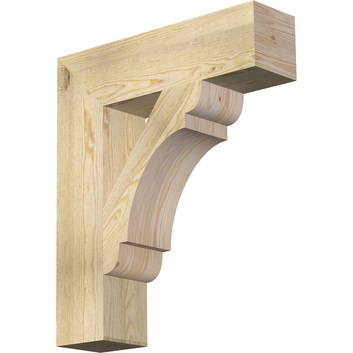 Ekena Millwork BKT06X24X28OLY05RDF Olympic block rough sawn 6-in x 24-in x 28-in Douglas fir Brown Wood Standard bracket