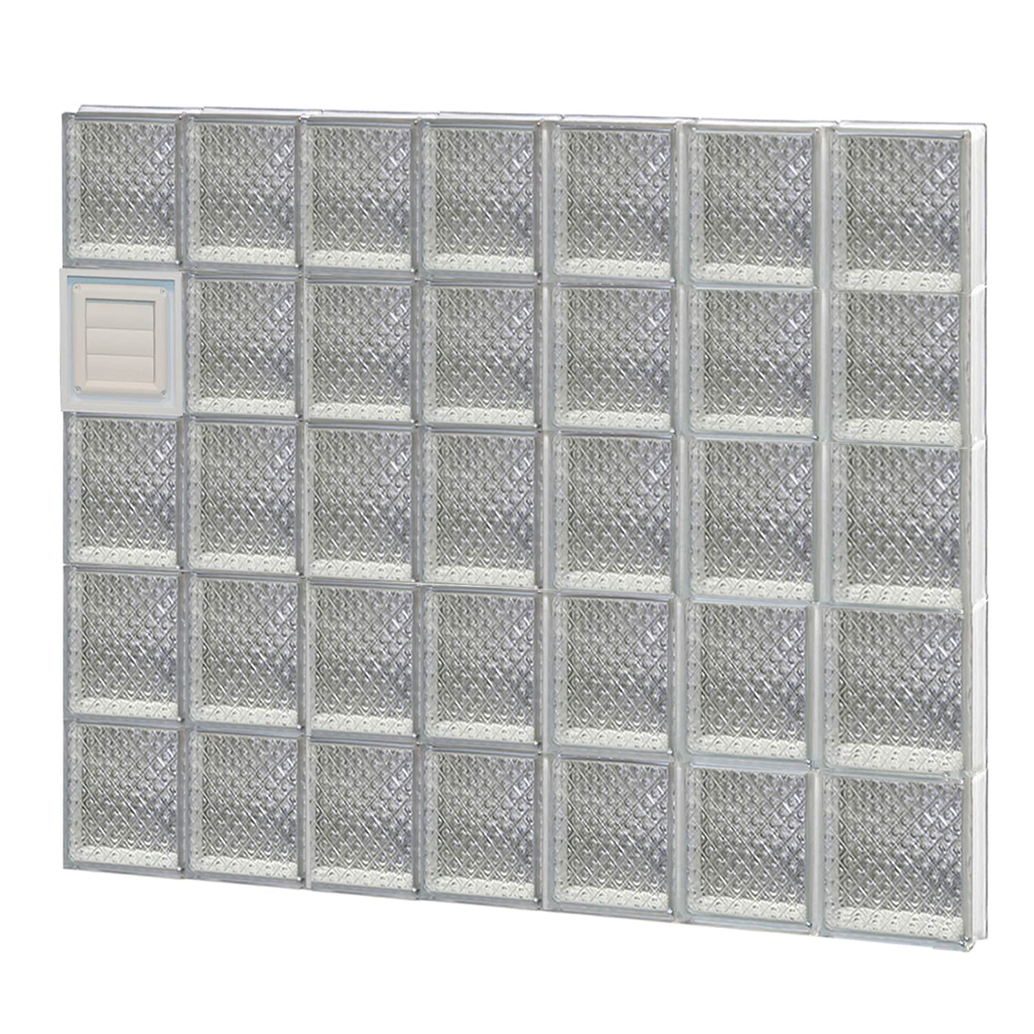 REDI2SET D4240DP Diamond Glass 40-1/4-in x 38-3/4-in Frameless Replacement Dryer vent Glass Block Window
