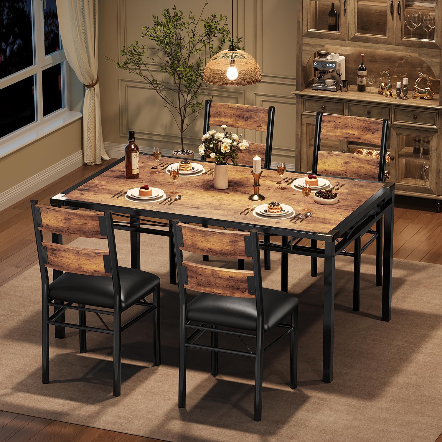 Garvee Dining Table Set for 4 Dining Room Table Set for 4 with ...