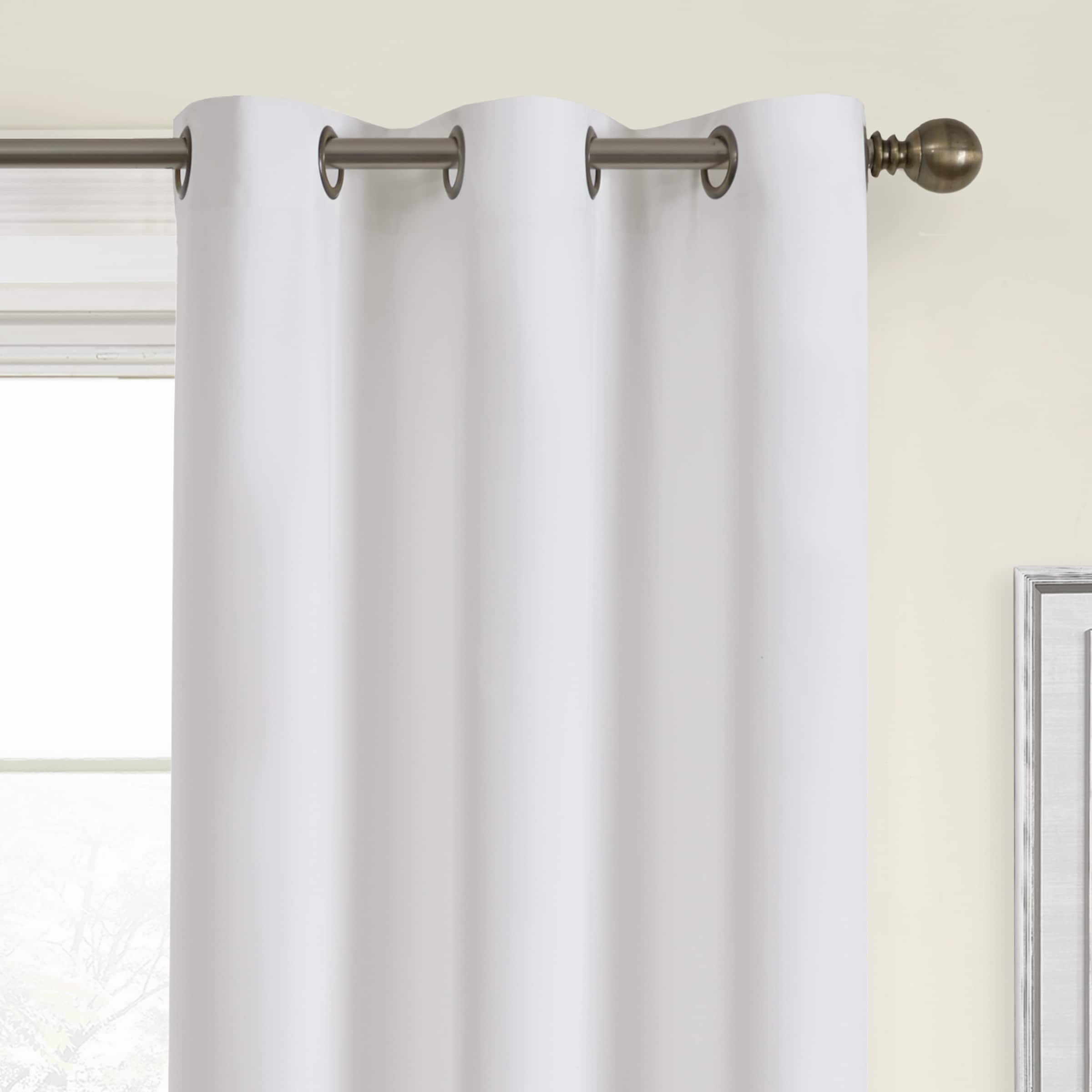 Eclipse 63in White Blackout Grommet Single Curtain Panel in the