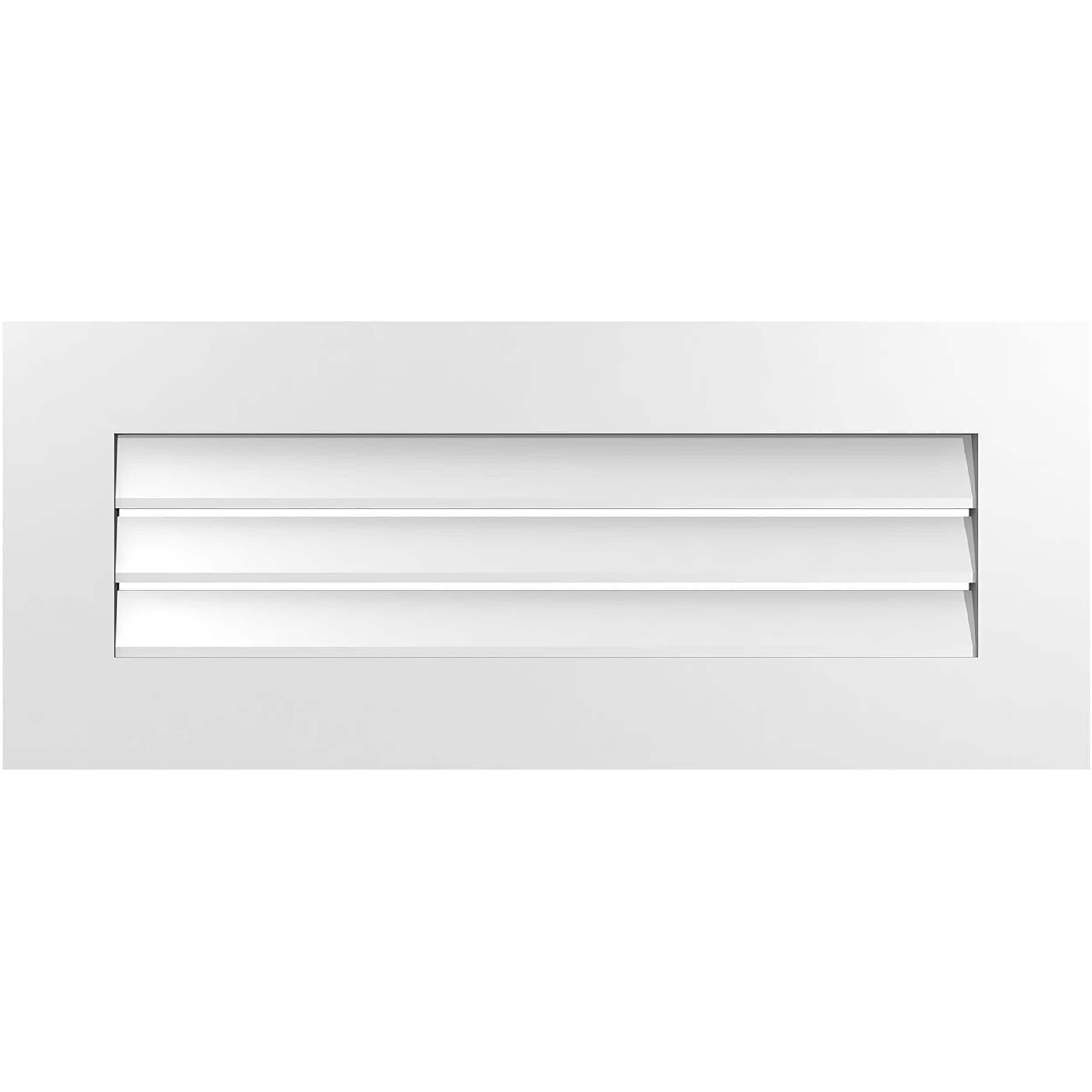 Ekena Millwork GVPVE34X1401SF 34-Inches x 14-Inches Off-white Rectangle PVC Gable Louver Vent