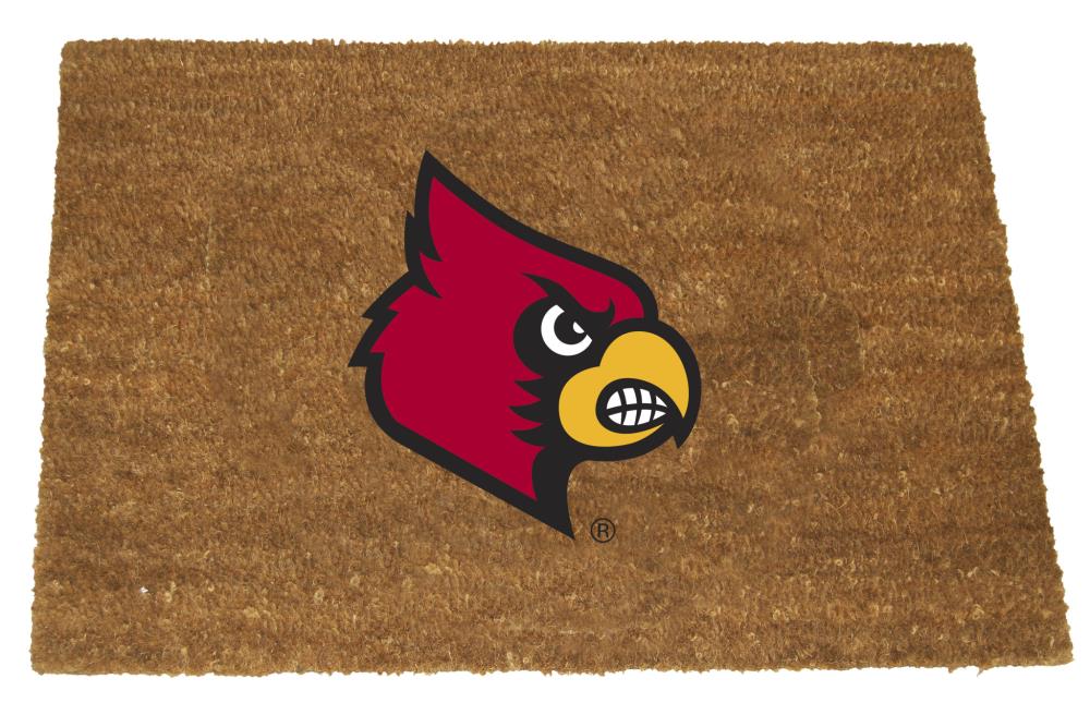 The Memory Company COL-LOU-1689 Louisville Cardinals 29.5-in x 19.5-in Team Coir Non-Slip Grip Outdoor Decorative Sports Door Mat