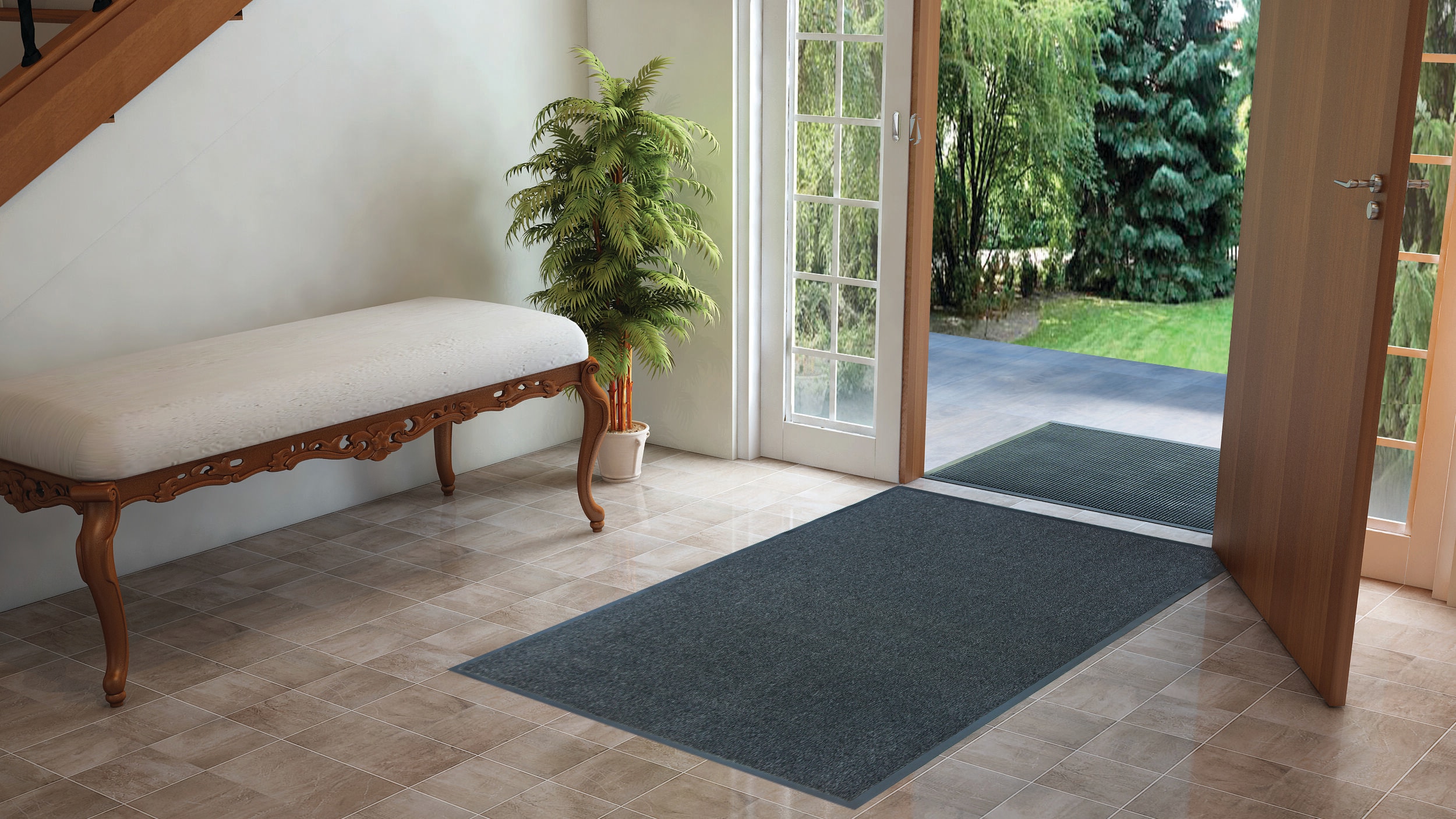 Project Source 3-ft x 4-ft Gray Rectangular Indoor or Outdoor Decorative  Utility Mat in the Mats department at