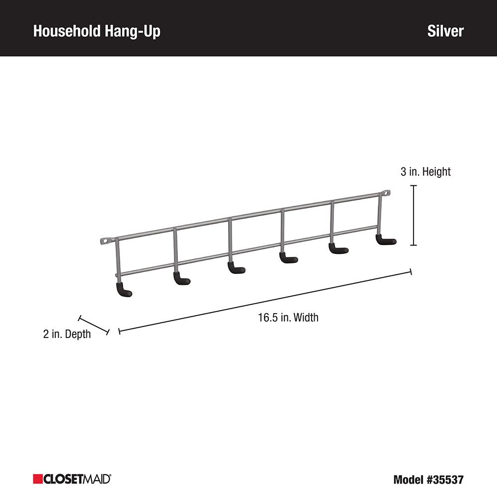 ClosetMaid Multipurpose Hook 2-in Silver Steel