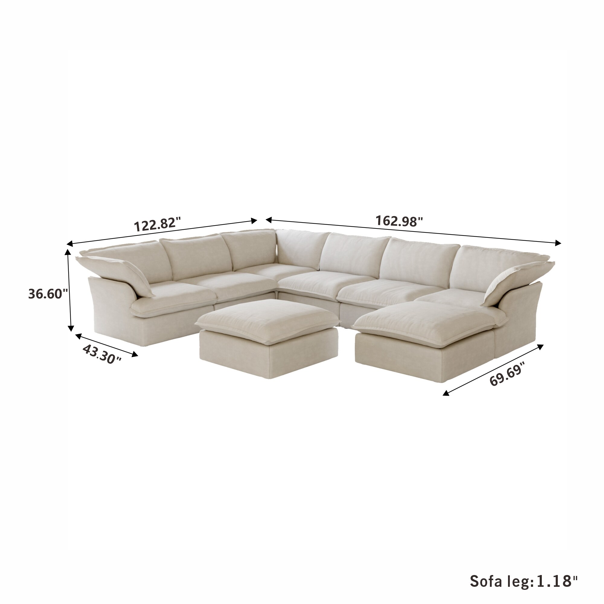 BuotiqHom DH-S6+2-120BE Sofas-Loveseats - View #7