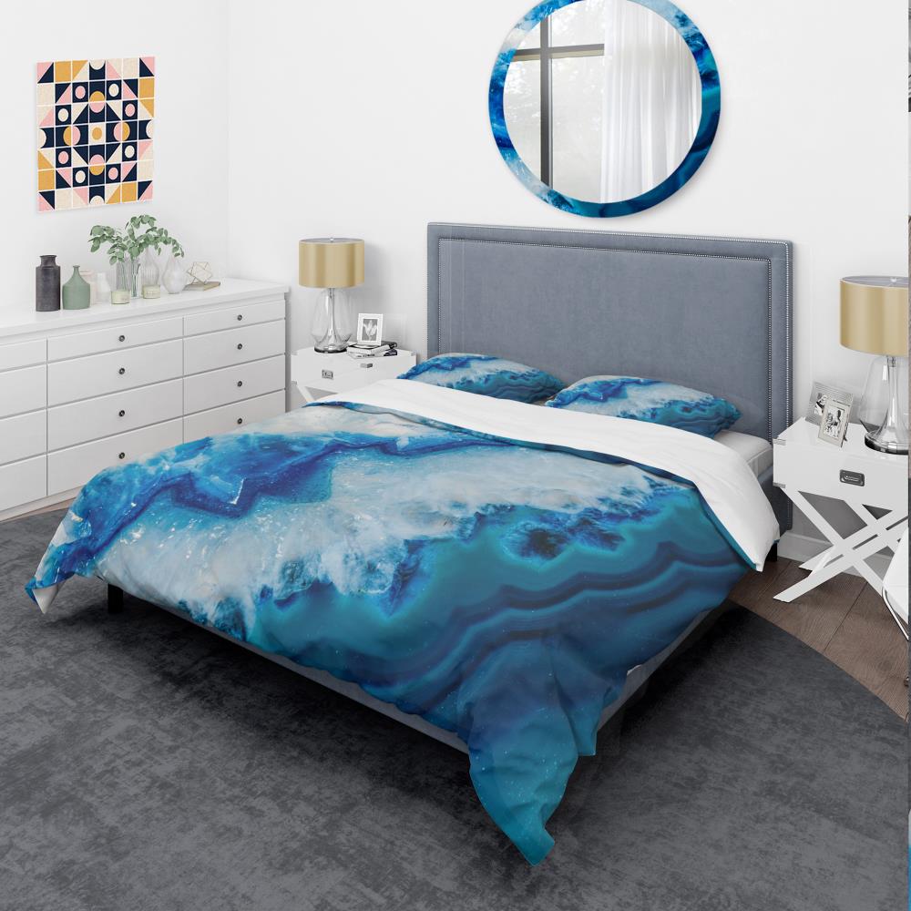 Designart BED8834-K 3 -Piece Blue King Duvet cover Set