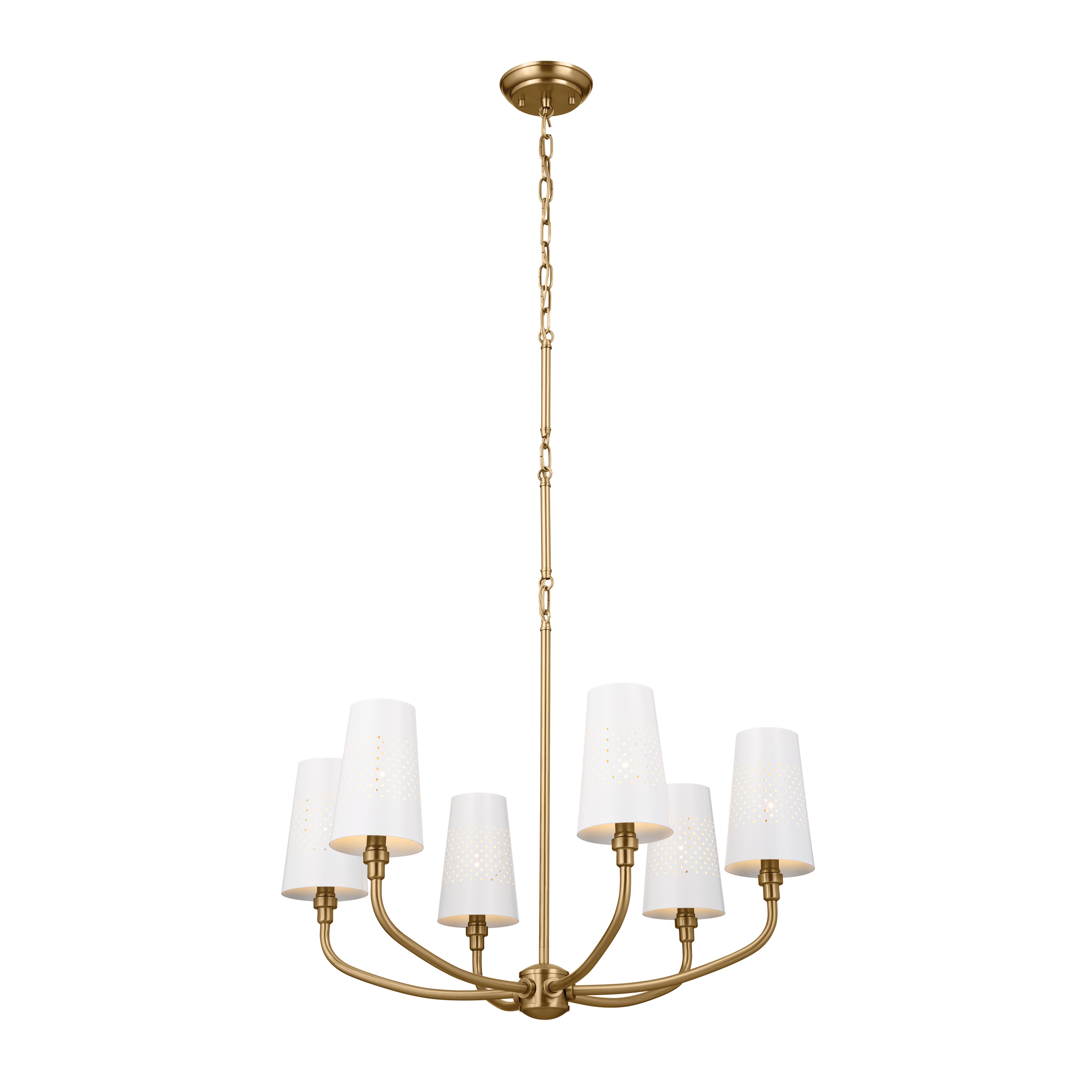 Kichler Adeena 6 -Light Brushed Brass Traditional For Use in Bedrooms, Dining Rooms, Foyers, Kitchens, Living Rooms Chandelier 5269691 Sansujyuku sansujyuku.com
