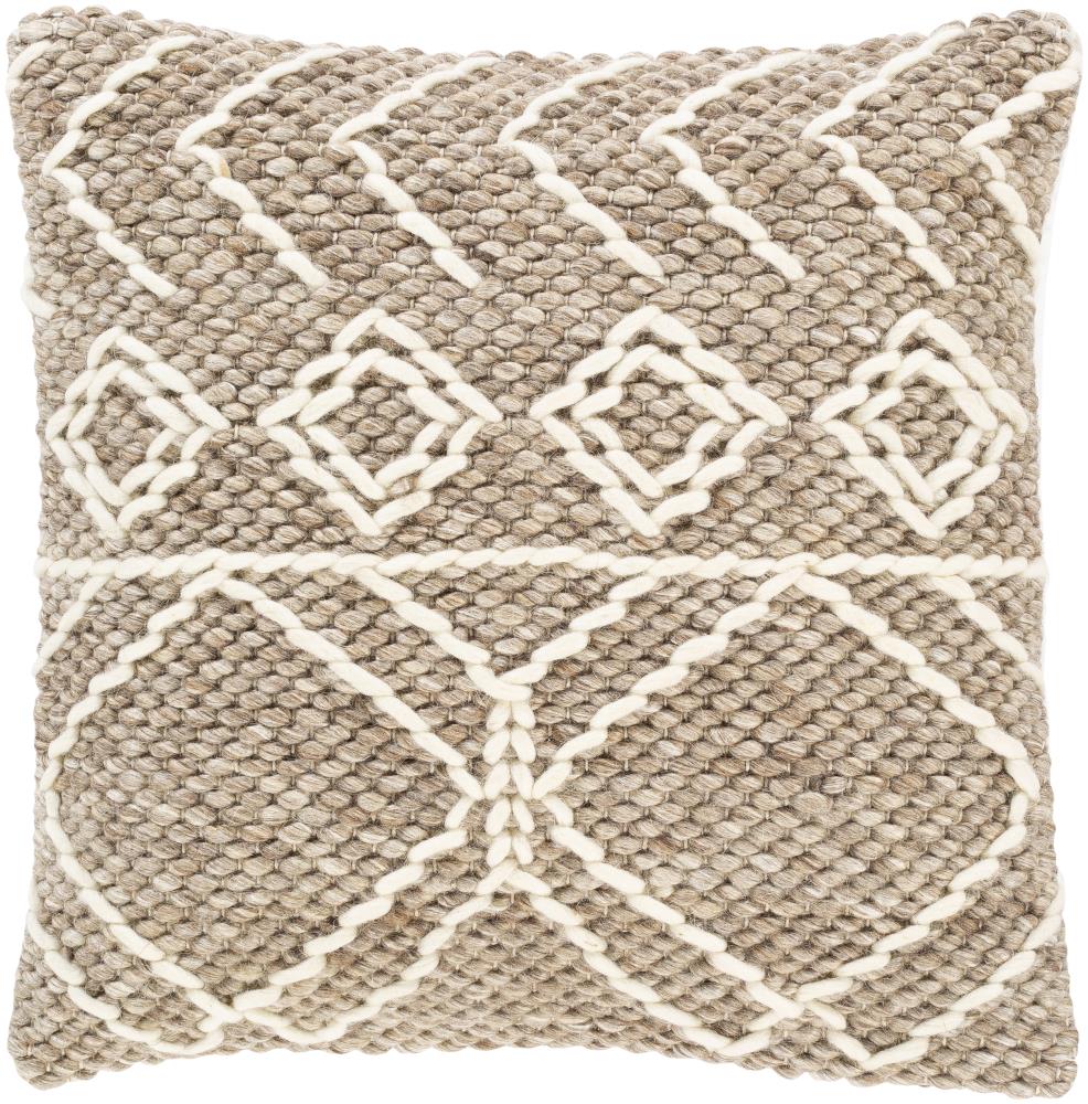 Surya AKN001-1818P Anniken 18-in x 18-in Taupe Indoor Decorative Pillow
