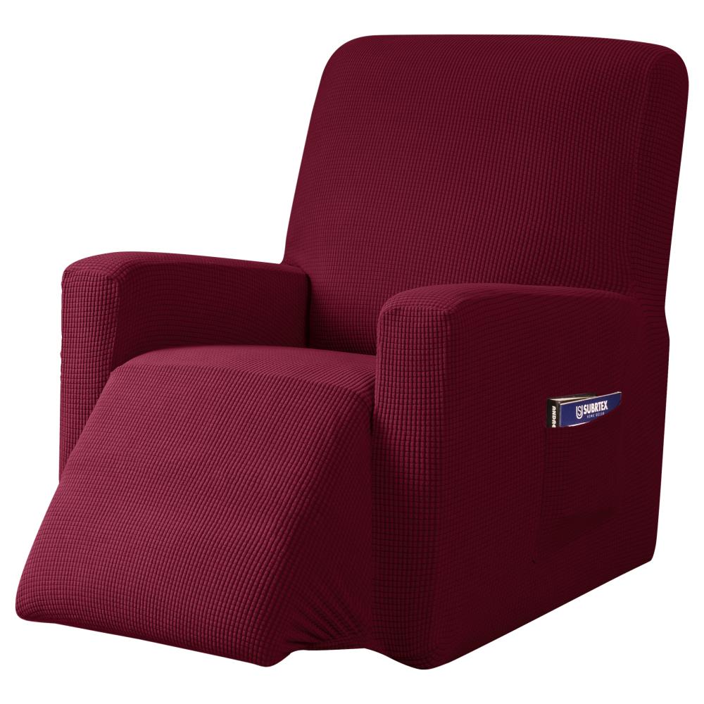Subrtex SBTZHS008 Textured Grid Wine Jacquard Recliner Slipcover 32-in W x 36.5-in H x 34-in D
