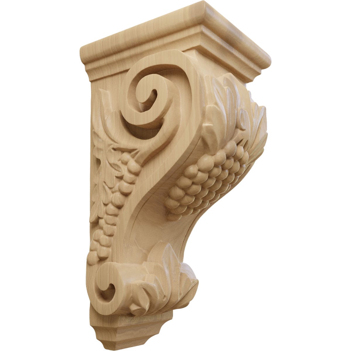 Ekena Millwork CORW04X05X10GRCH 4.5-in x 5.0-in x 10-in Unfinished Cherry Wood Paintable/Stainable Corbel