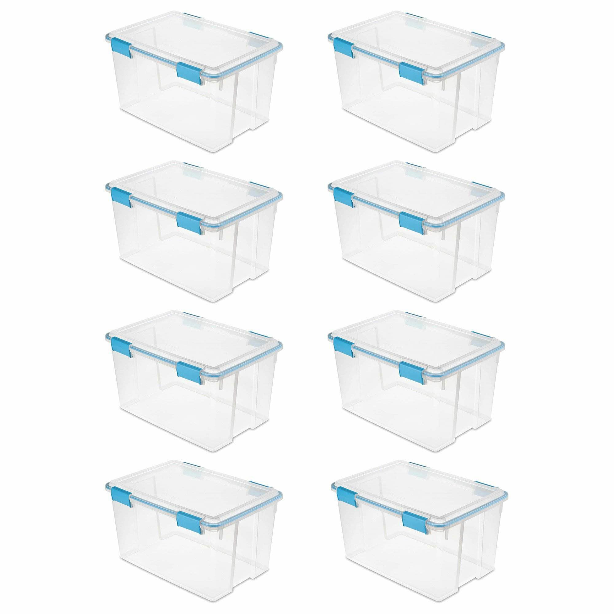  Sterilite 30 Gal Gasket Tote, Heavy Duty Stackable Storage Bin  with Latching Lid, Plastic Container to Organize Basement, Gray Base and Lid,  3-Pack