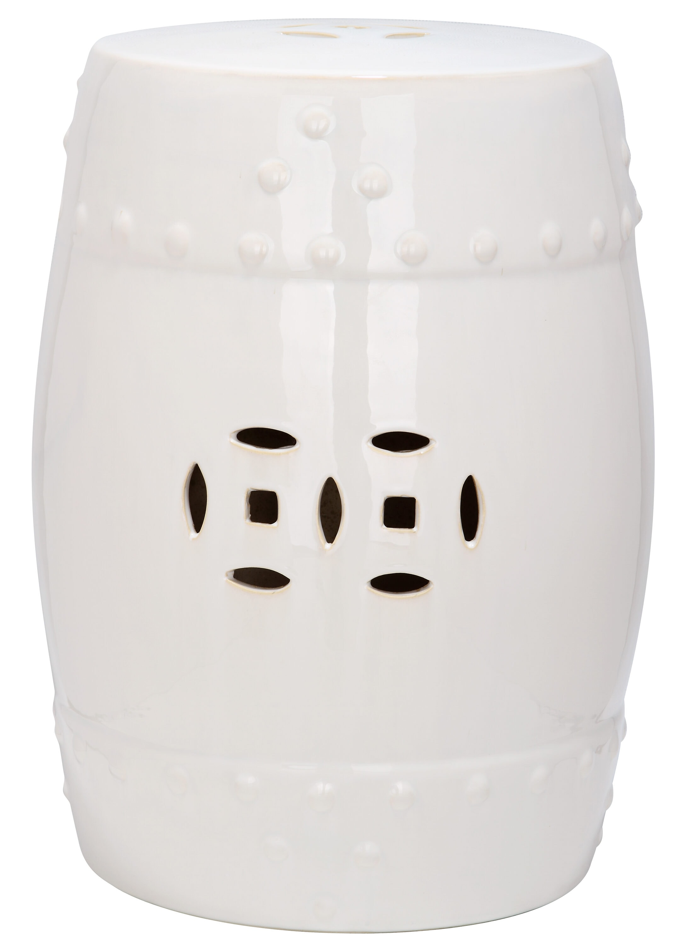 Safavieh ACS4516B 18-in Cream Ceramic Barrel Garden Stool