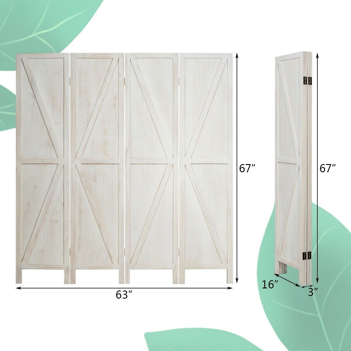 CASAINC WF-HYSN-65236WH Indoor-Privacy-Screens - View #3