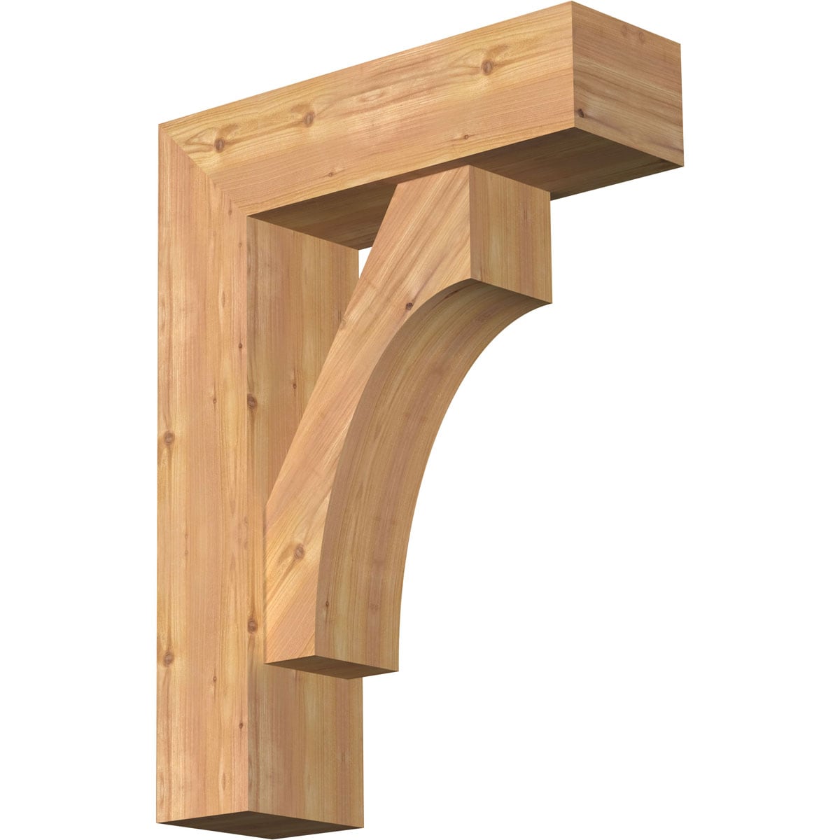 Ekena Millwork 1464476 Westlake Block Smooth Bracket with Offset Brace 7-1/2-in x 24-in x 32-in Western red cedar Brown Wood Standard bracket