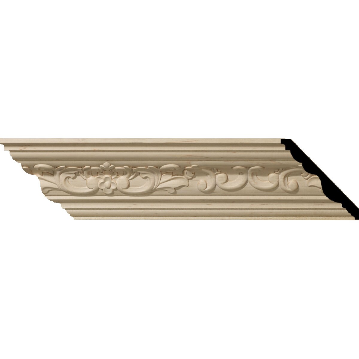 Ekena Millwork 687096 Medway Carved Wood 6-3/4-in x 7-ft 10-1/2-in Maple Unfinished Wood Crown Moulding 8 -Pack