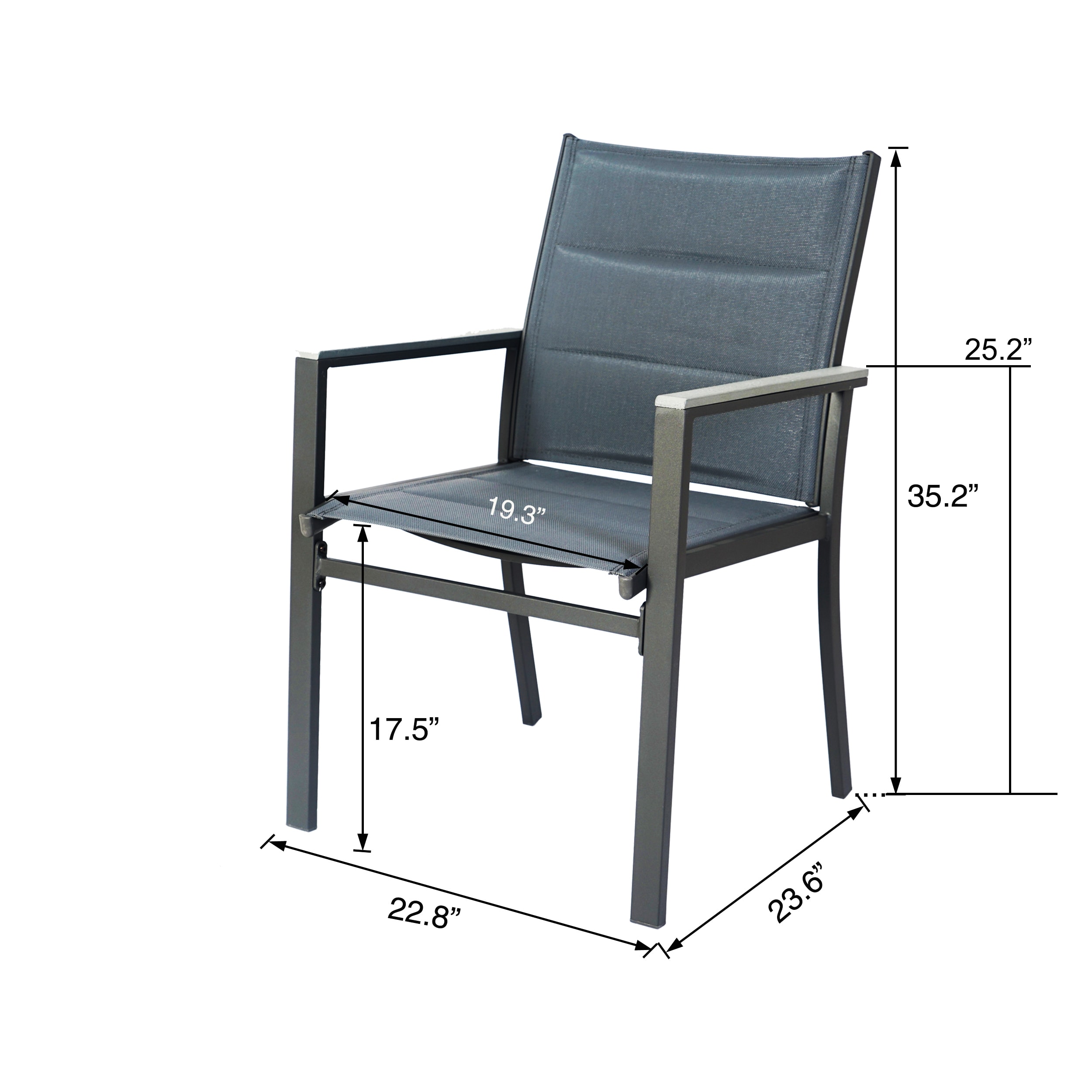 Kozyard Patio chairs Set of 2 Gray/Powder Coated Aluminum Frame ...