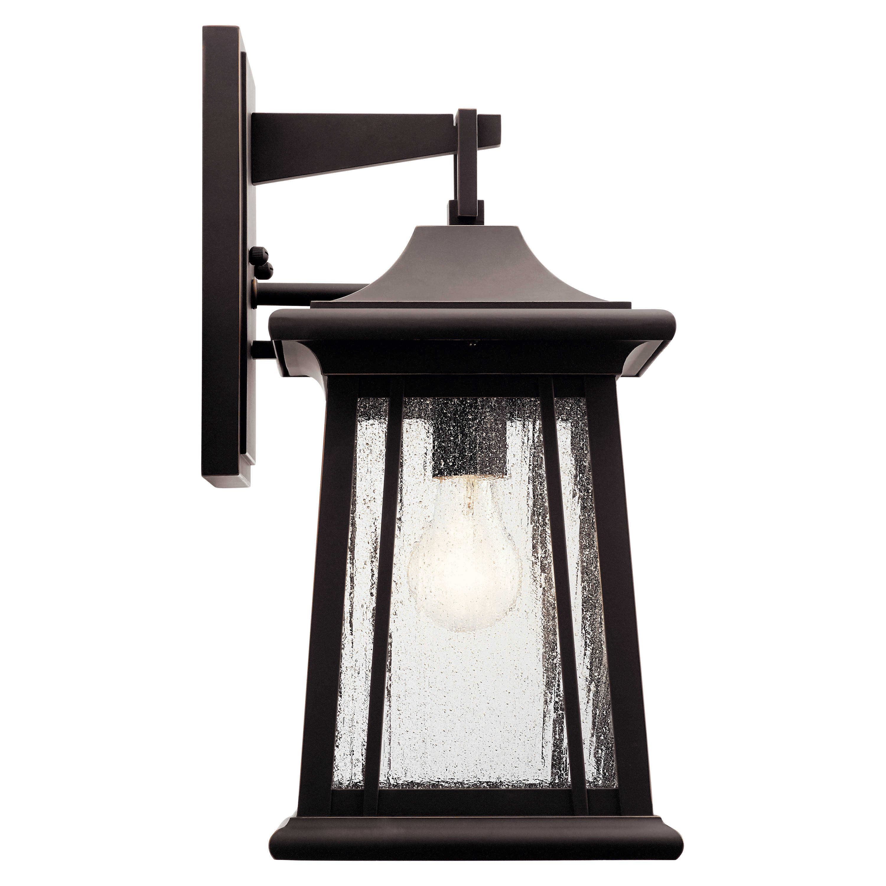 Taden 16.5" Distressed Bronze Outdoor Wall Lantern with Clear Shade