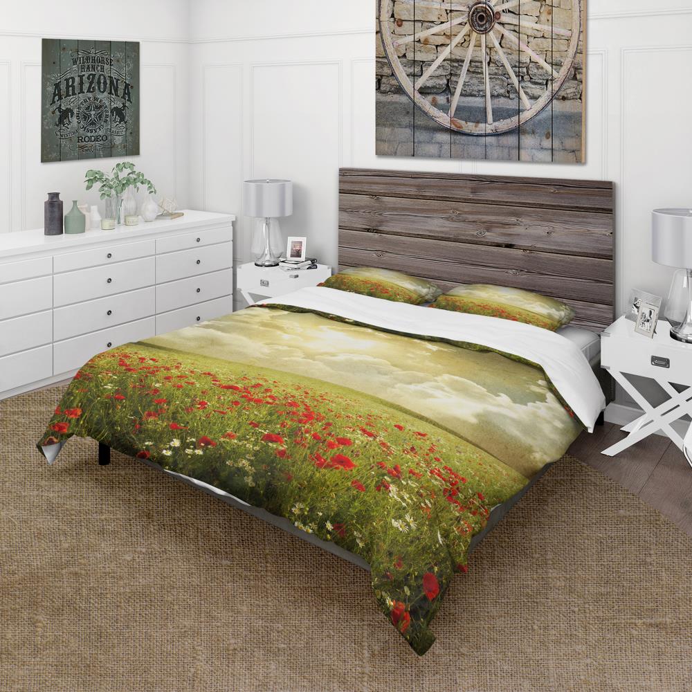 Designart BED12993-T 3 -Piece Green Twin Duvet cover Set