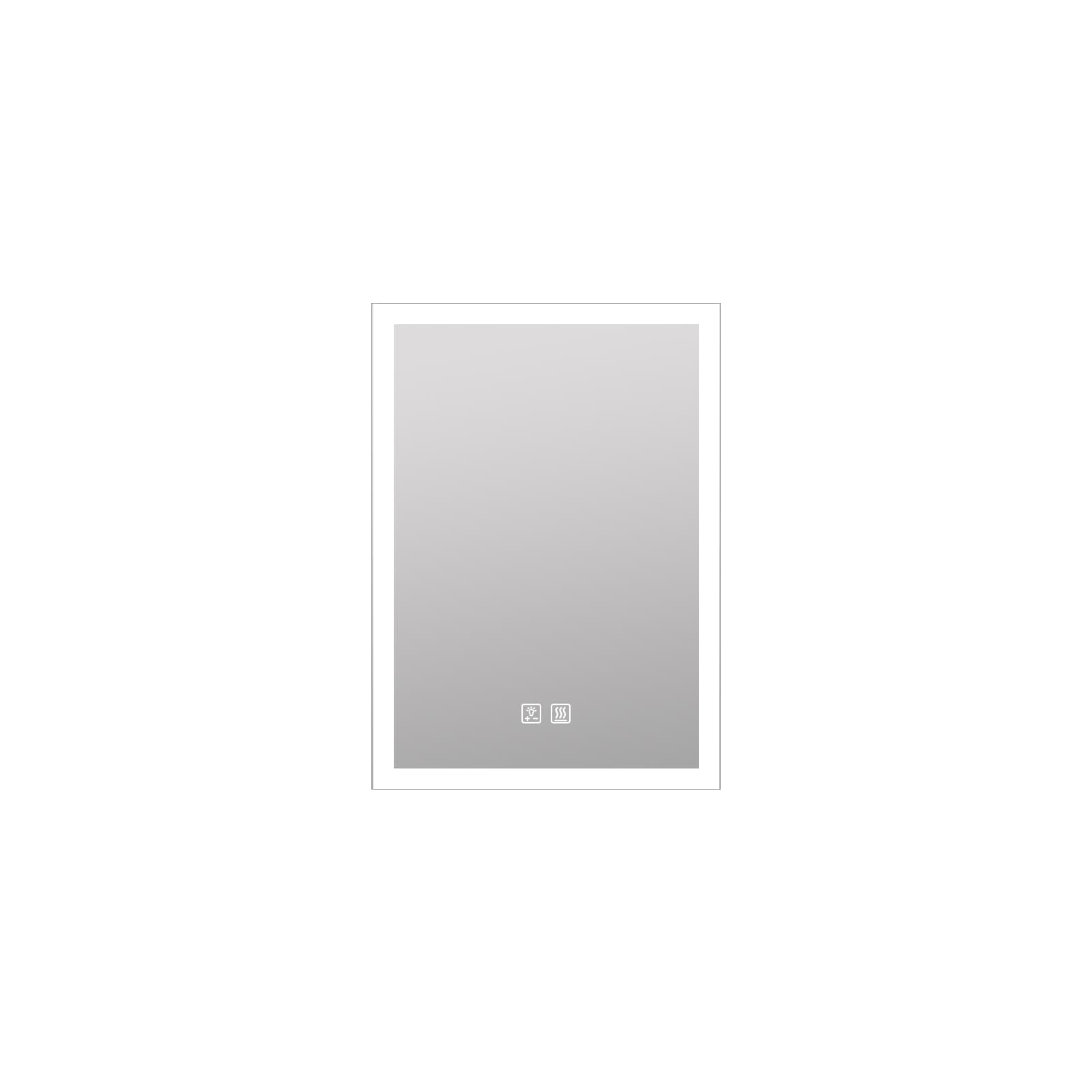 FurniFusion MA032028TD-OL 20-in x 28-in Polished Frameless Rectangle Dimmable LED Lighted Fog Free Bathroom Vanity Mirror ( Silver )