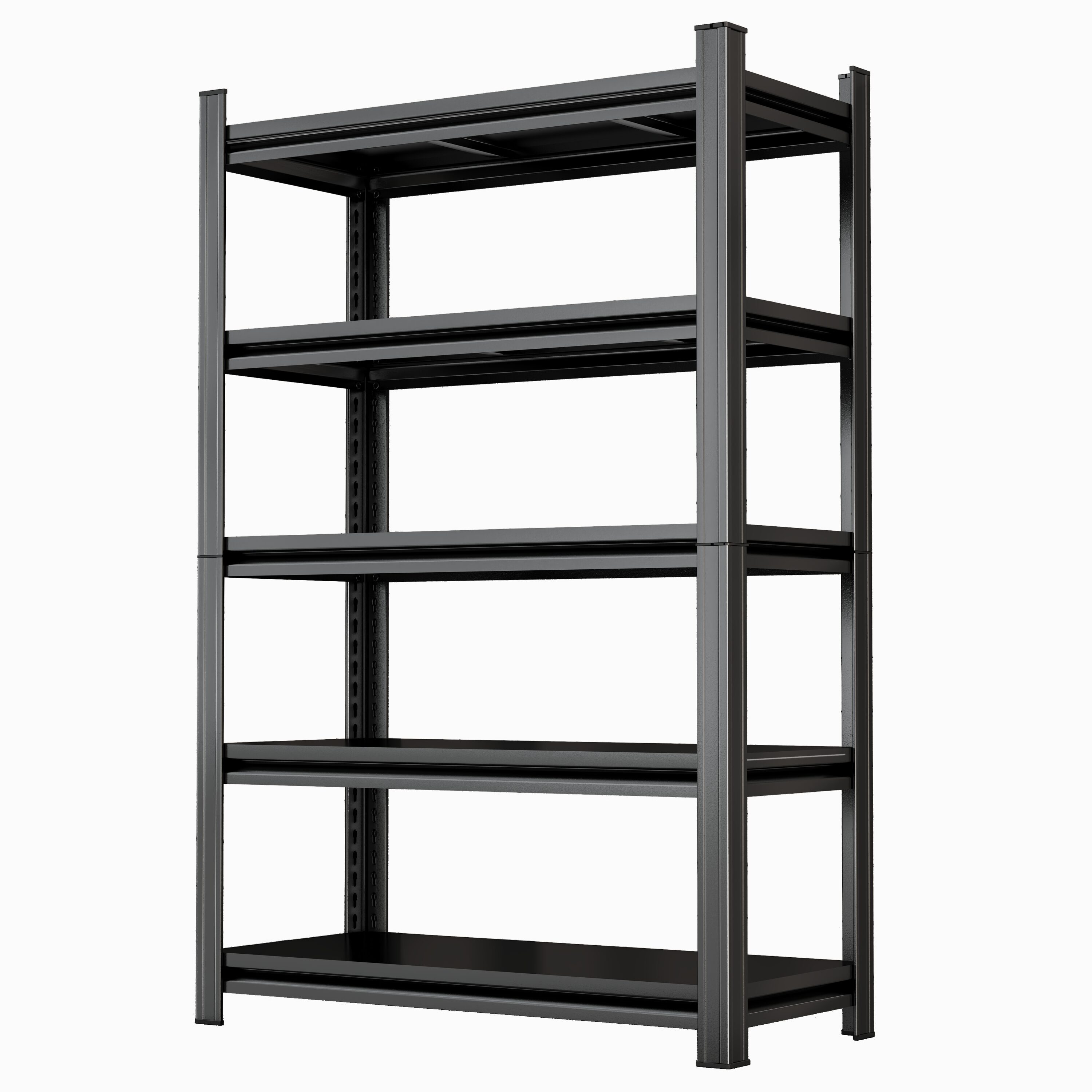 Blisstyle 5 Tier Storage Shelves 2200lbs Adjustable Metal Shelving Unit Black Needs Assembly Bookcase Book Shelf Weight Storage Racks and Shelving Shelves Decor for Kitchen Living Room Bedroom Garage