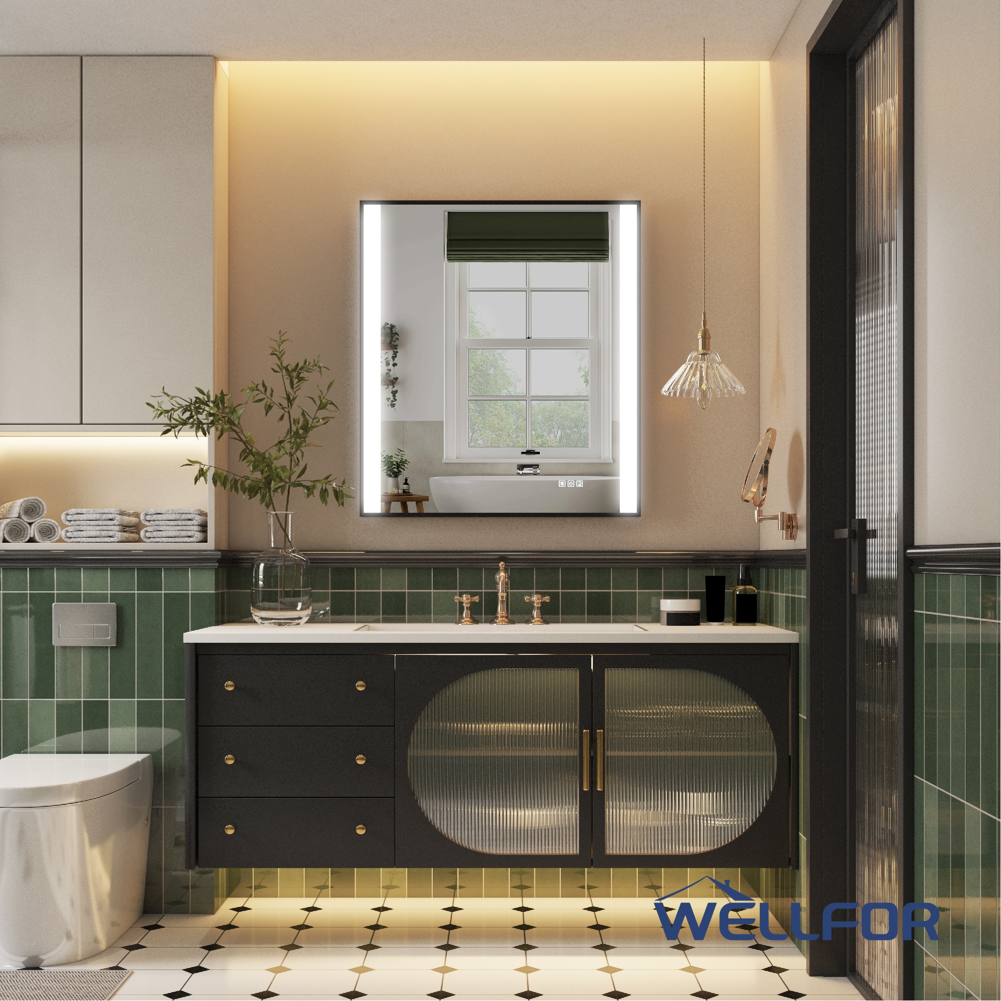 WELLFOR KAFMC4F1-2230 Framed-Bath-Mirrors - View #11