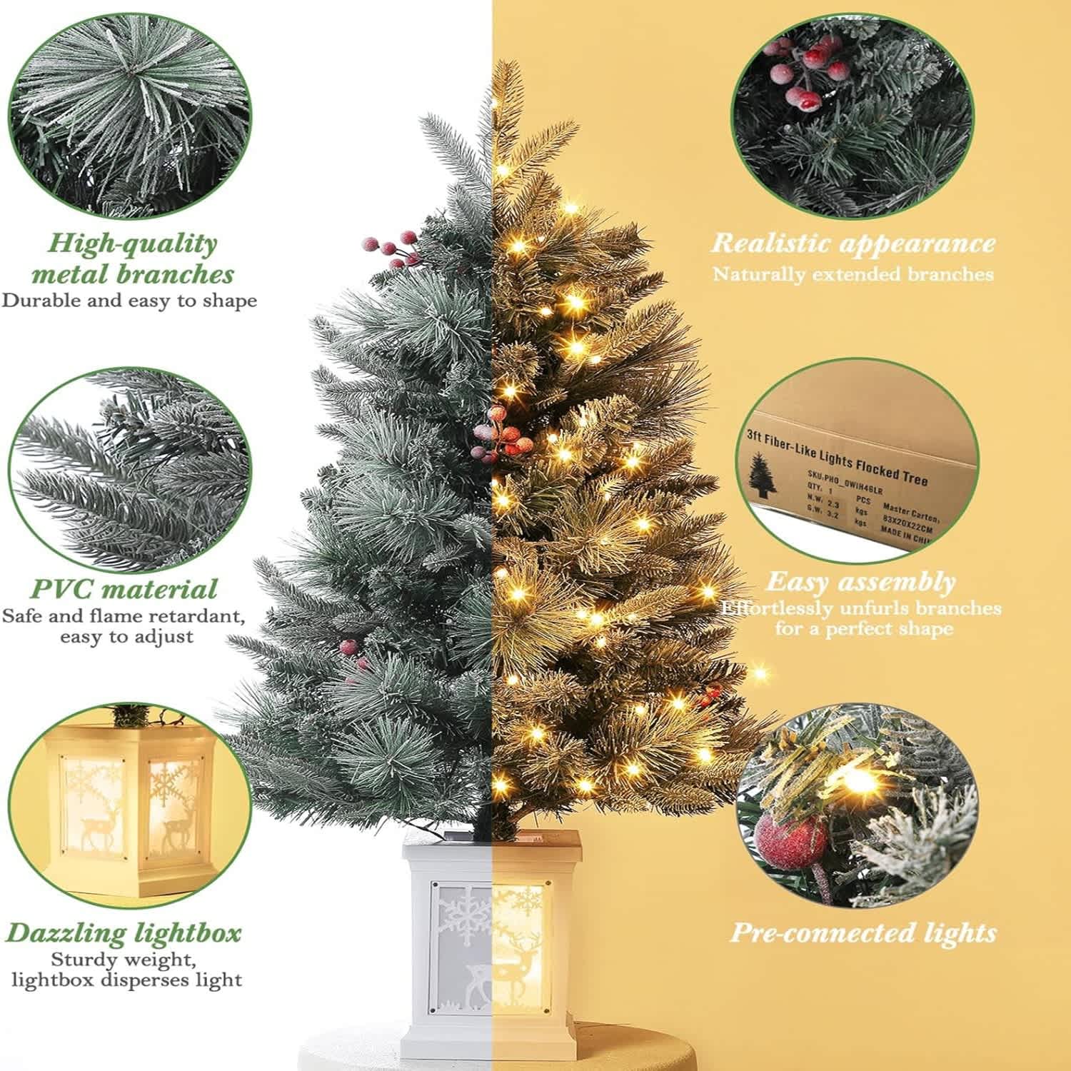 Qeetex LSACT-QH-0WIHL1LM Artificial-Christmas-Trees - View #3