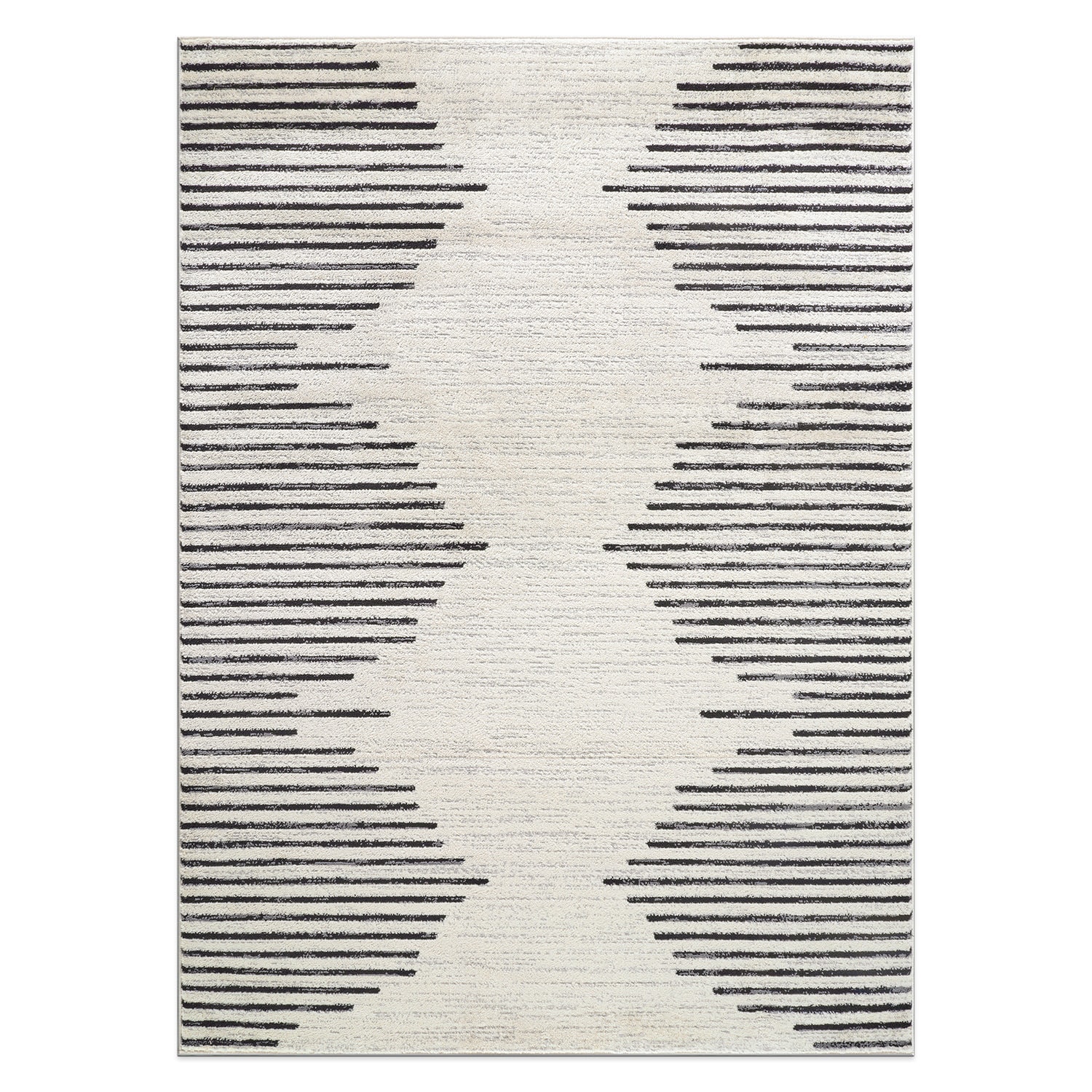 World Rug Gallery 379CREAM8X10 8 x 10 (ft) Loomed Polypropylene Cream Rectangular Indoor Stripe Bohemian/Eclectic Area rug