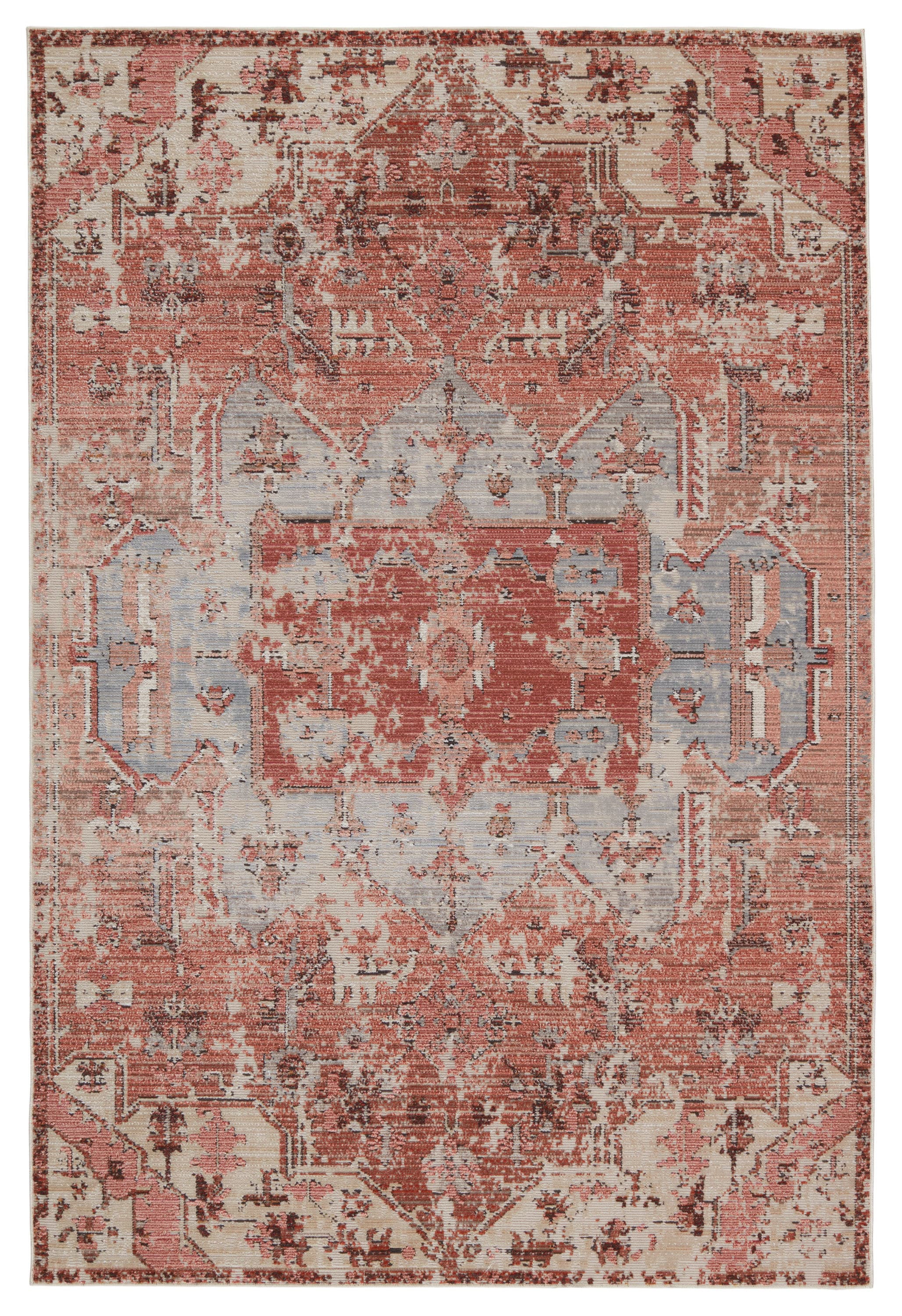 Gray Synthetic Rectangular Washable Reversible Area Rug